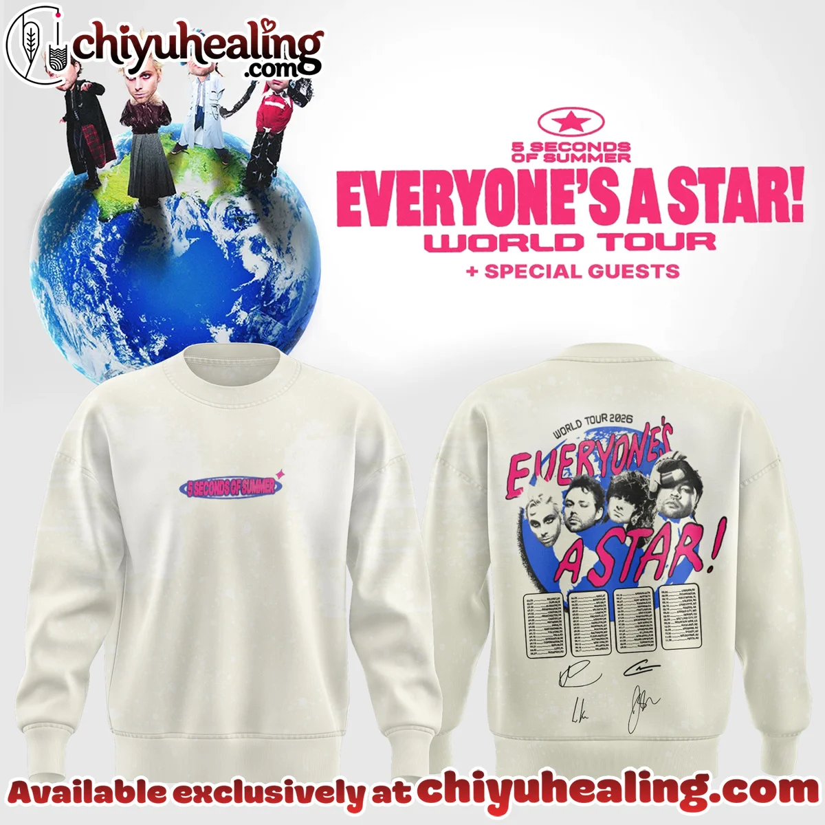 5SOS EVERYONE'S A STAR World Tour Shirt & Hoodie [Drop 11]