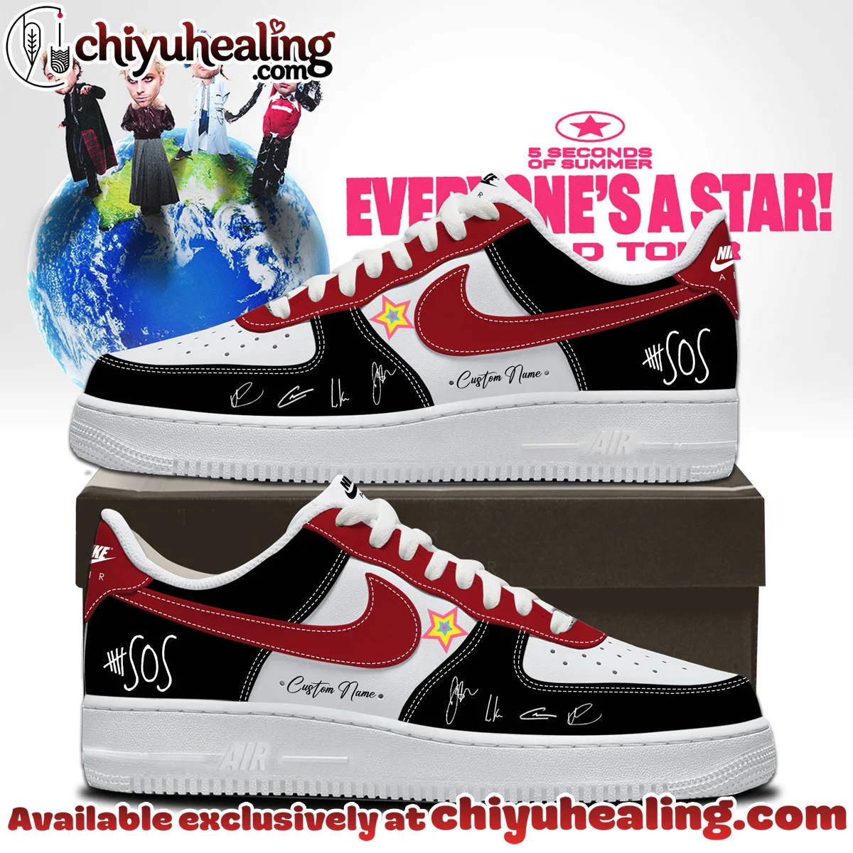 5SOS EVERYONES A STAR World Tour Custom Air Force 1 & Jordan 1 Shoes [Batch 24]
