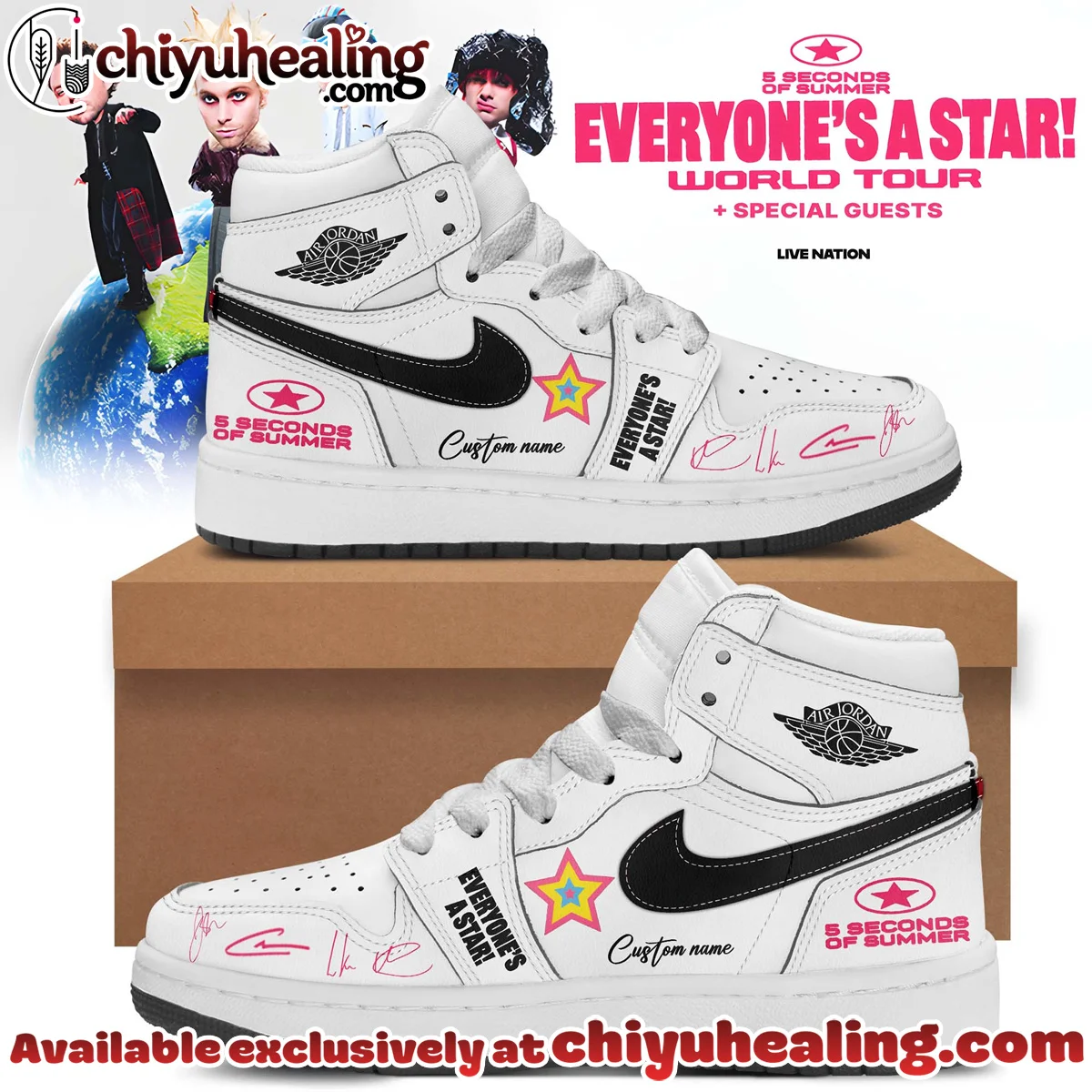 5SOS EVERYONES A STAR World Tour Custom Air Force 1 & Jordan 1 Shoes [Batch 28]