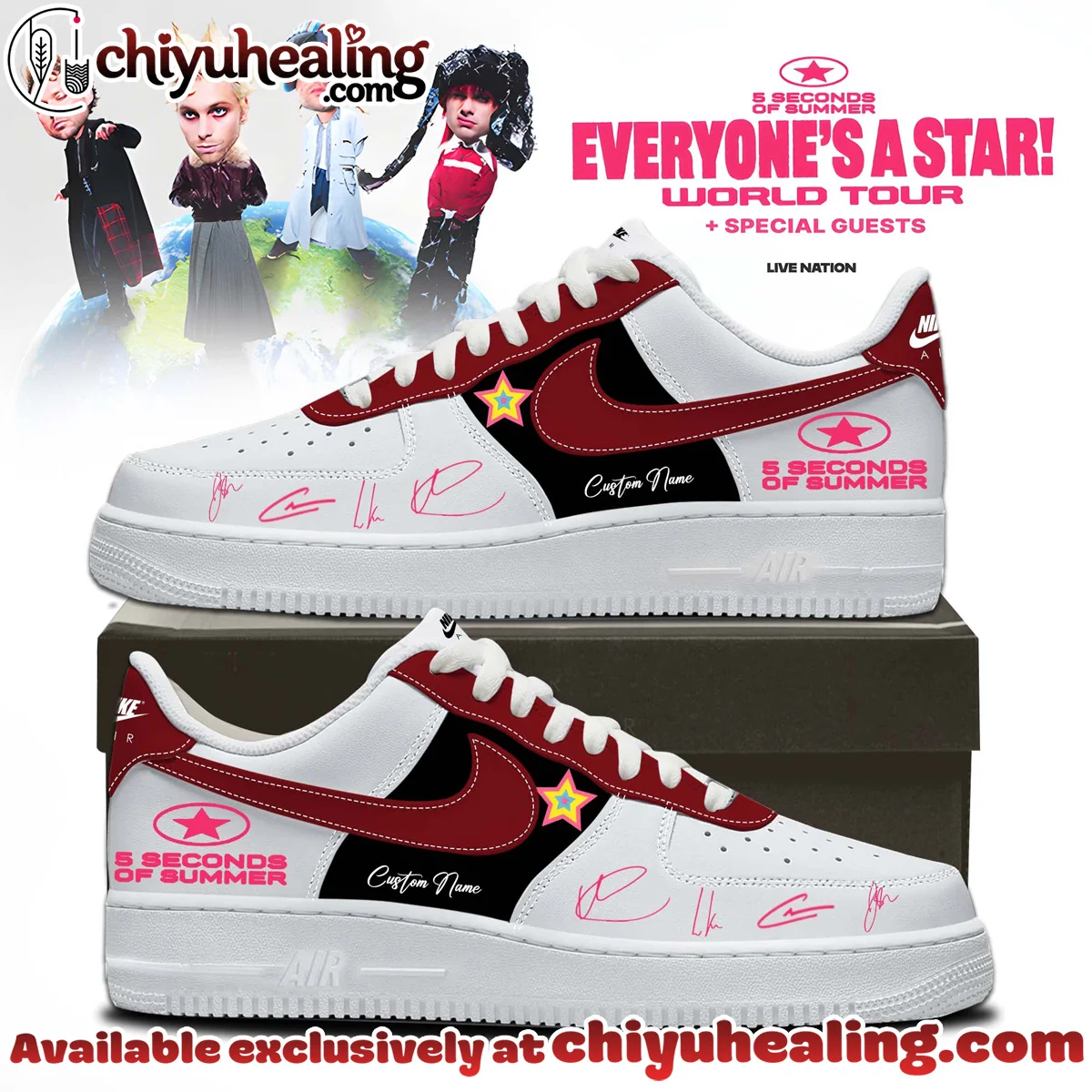 5SOS EVERYONES A STAR World Tour Custom Air Force 1 & Jordan 1 Shoes [Batch 29]