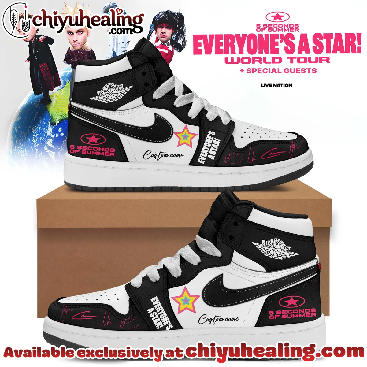 5SOS EVERYONES A STAR World Tour Custom Air Force 1 & Jordan 1 Shoes [Batch 33]