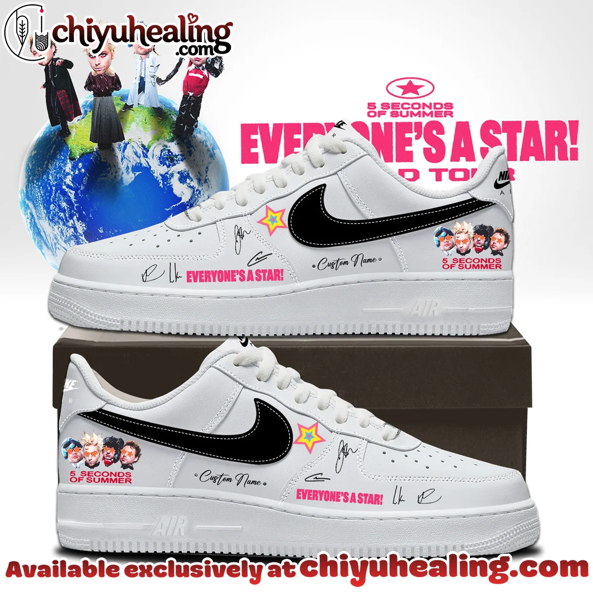 5SOS EVERYONES A STAR World Tour Custom Air Force 1 & Jordan 1 Shoes [Batch 38]