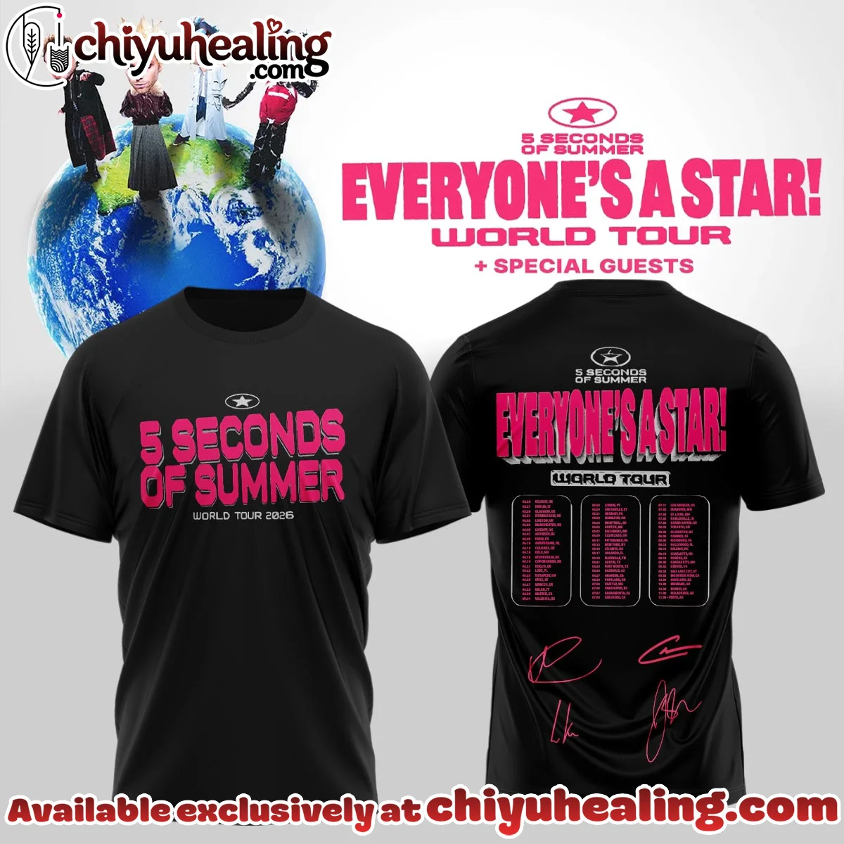 5SOS EVERYONES A STAR World Tour Shirt & Hoodie (Release 12)