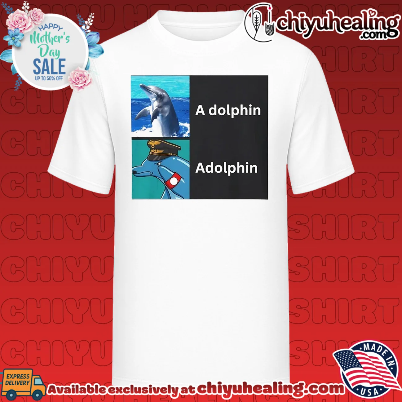 A Dolphin and Adolphin pun wordplay animal meme shirt & hoodie