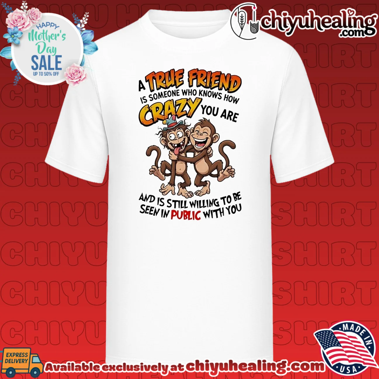 A true friend is someone who knows how crazy you are cartoon monkeys shirt