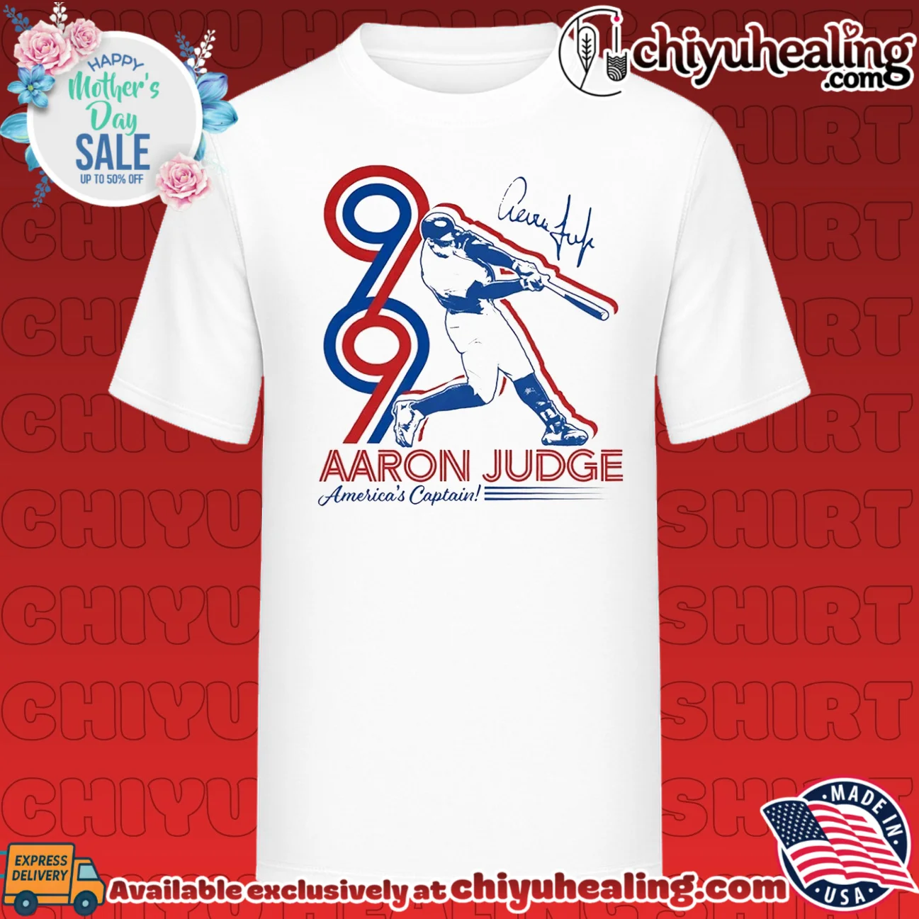 Aaron Judge New York Yankees America's Captain Red White & Blue
