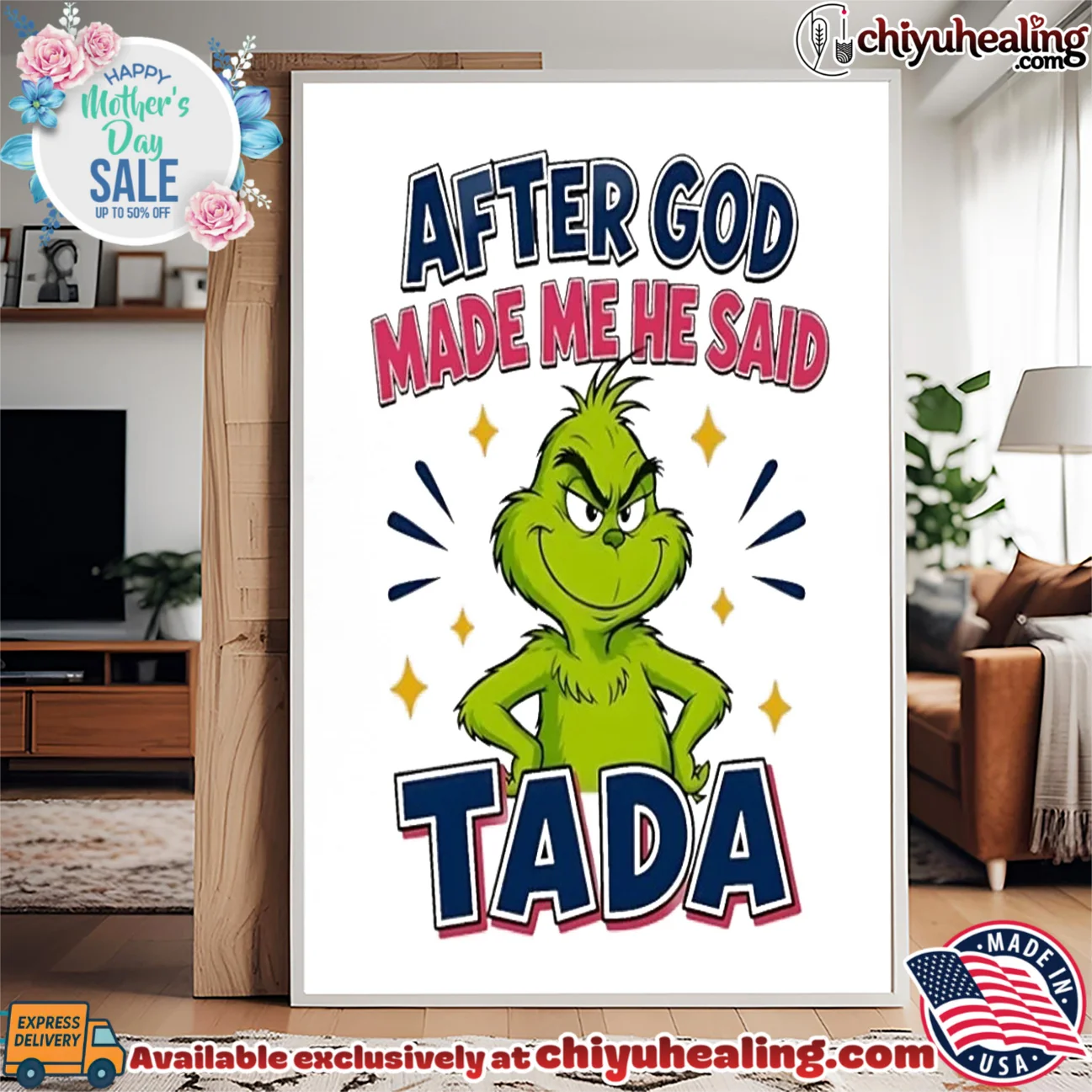 After god made me he said tada Grinch vintage shirt & hoodie | Exclusive Fan Gear After god made me he said tada Grinch