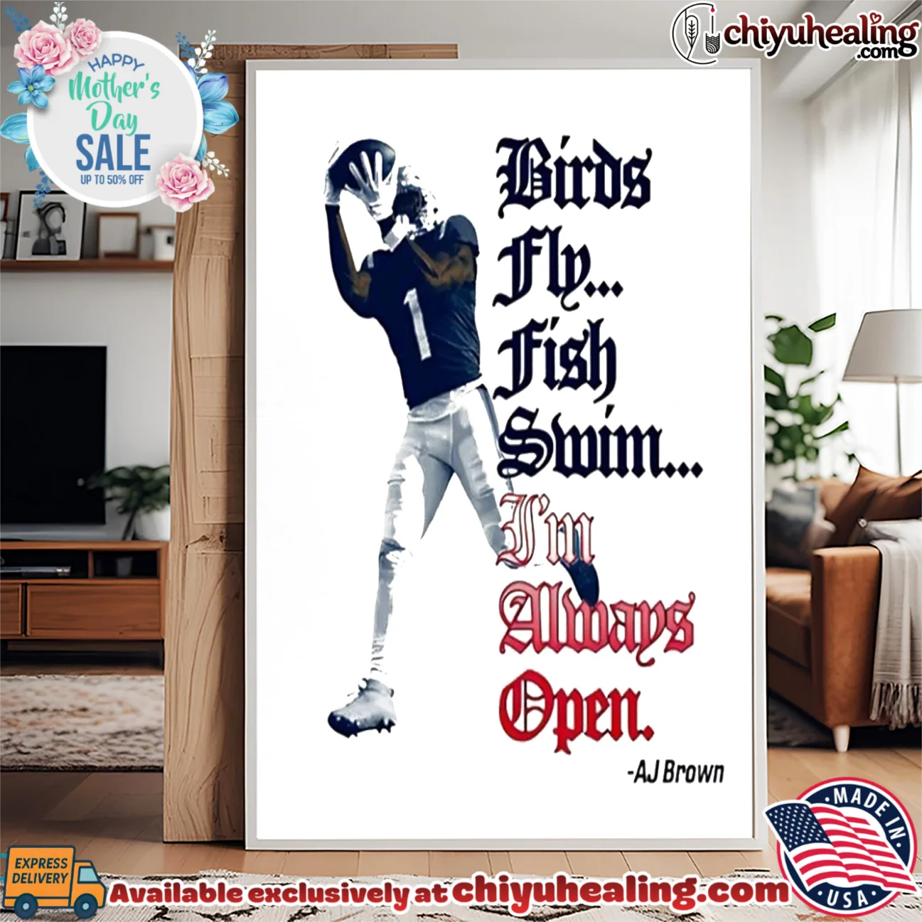 AJ Brown New England Patriots Birds fly fish swim I'm Always Open hype shirt & hoodie - New Arrival AJ Brown New England Patriots Birds fly fish swim I'm Always Open