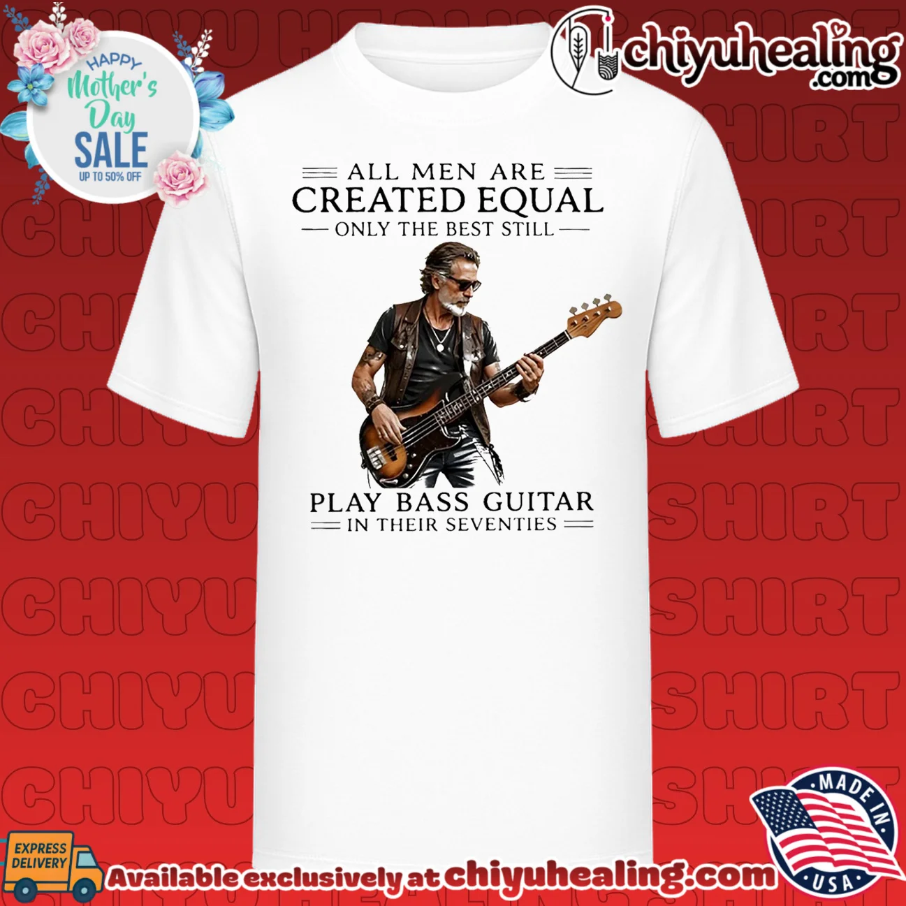 All men are created equal only the best still play bass guitar in their seventies shirt & hoodie