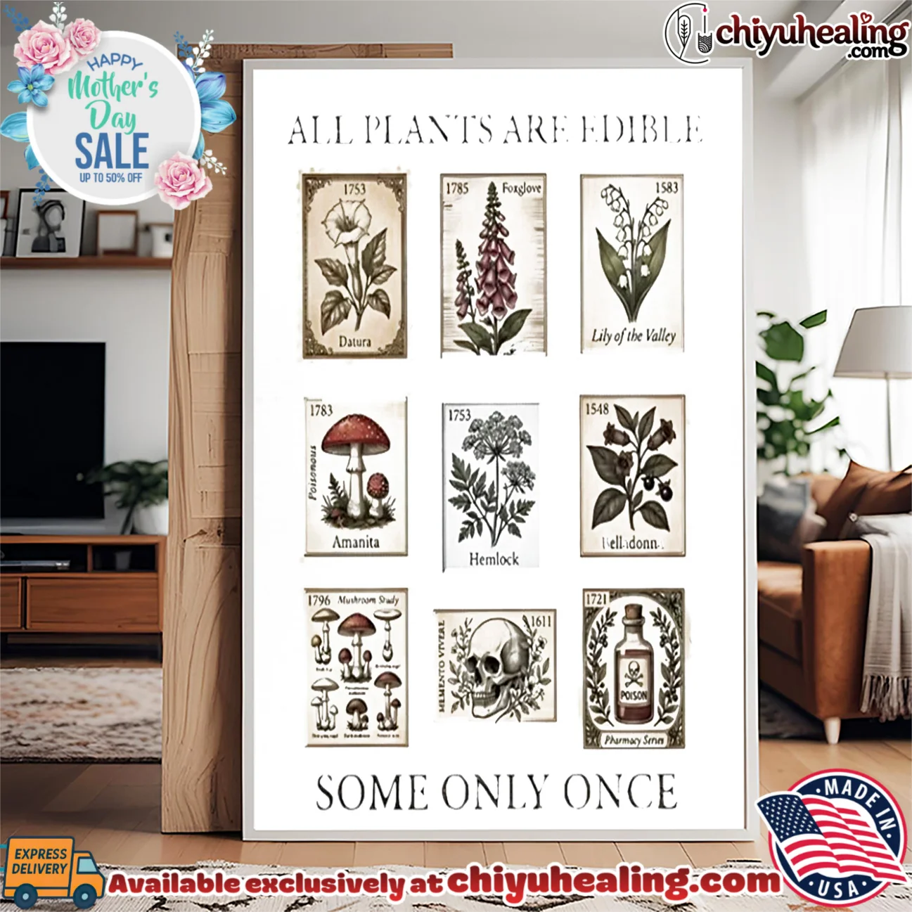 All Plants Are Edible Some Only Once Poisonous Botanical Stamps shirt & hoodie All Plants Are Edible Some Only Once Poisonous Botanical Stamps shirt & hoodie