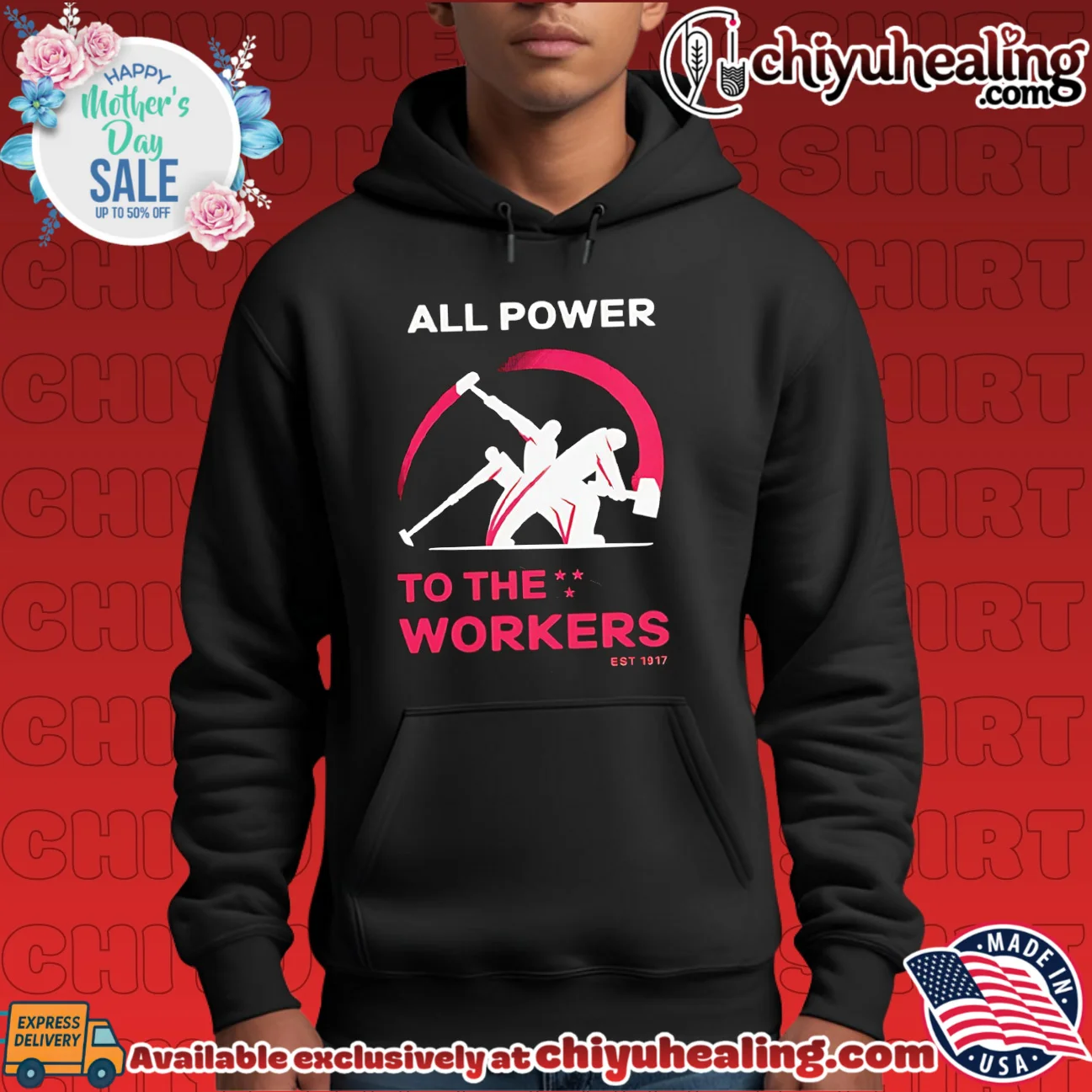 All power to the workers illustration shirt elite shirt & hoodie - Everyday Fit All power to the workers illustration shirt elite shirt & hoodie - Everyday Fit