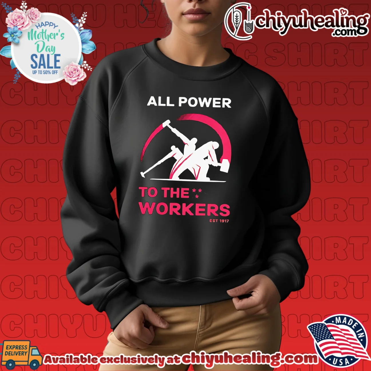 All power to the workers illustration shirt elite shirt & hoodie - Everyday Fit All power to the workers illustration shirt