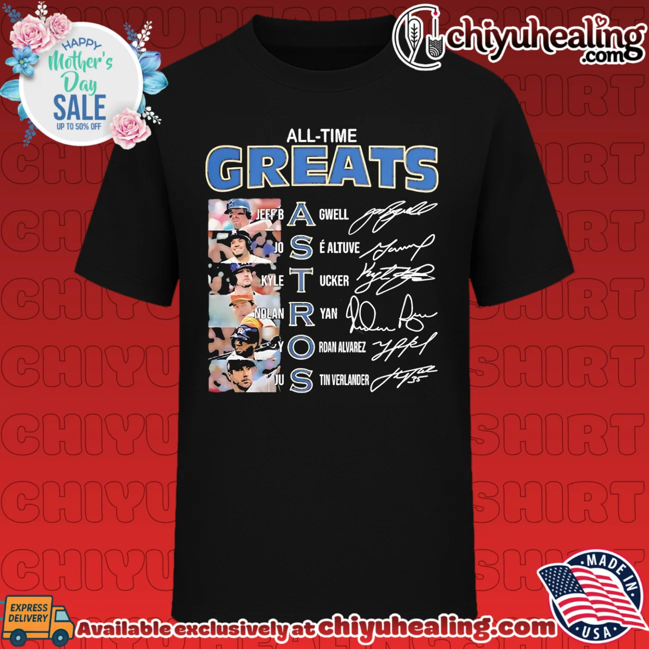 All team greats Houston Astros signature shirt & hoodie