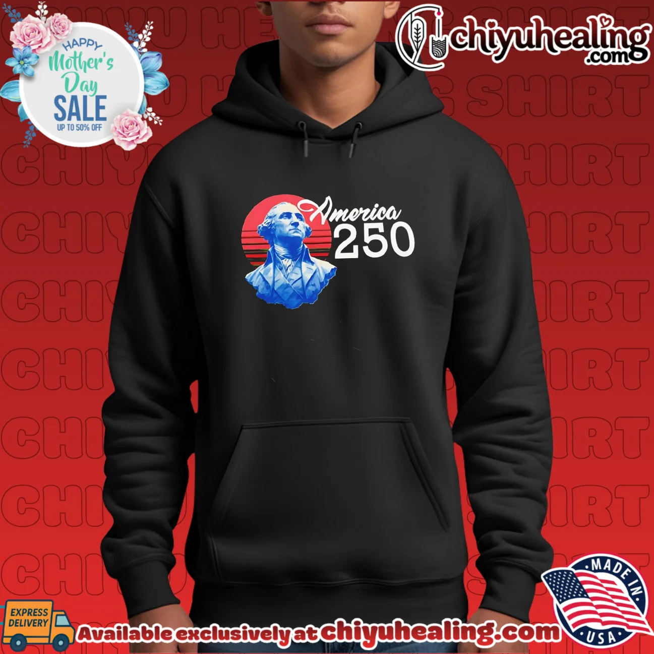 America 250 George Washington Patriotic shirt & hoodie America 250 George Washington Patriotic shirt & hoodie