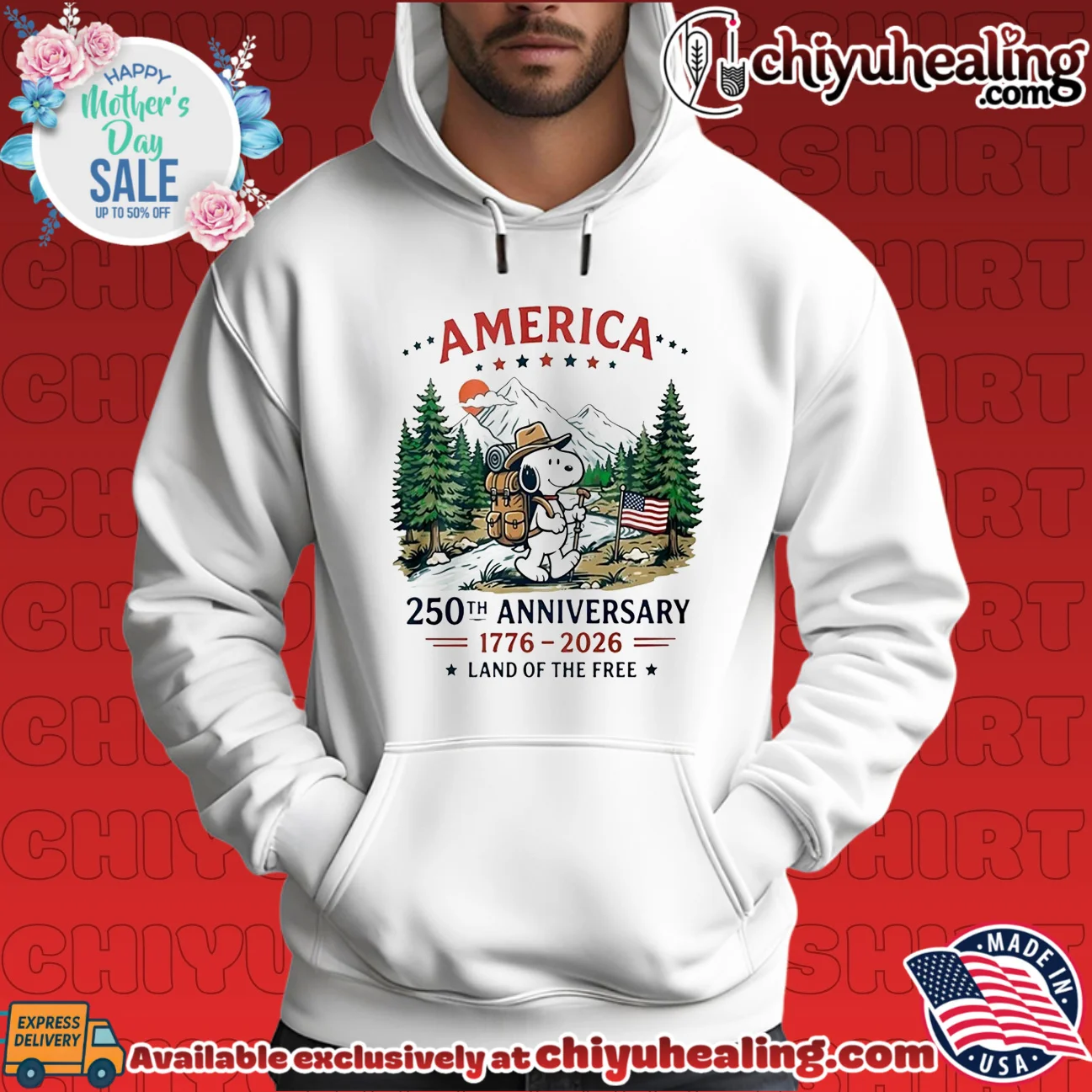 America 250Th Anniversary Snoopy Hiking Land Of The Free shirt & hoodie America 250Th Anniversary Snoopy Hiking Land Of The Free shirt & hoodie