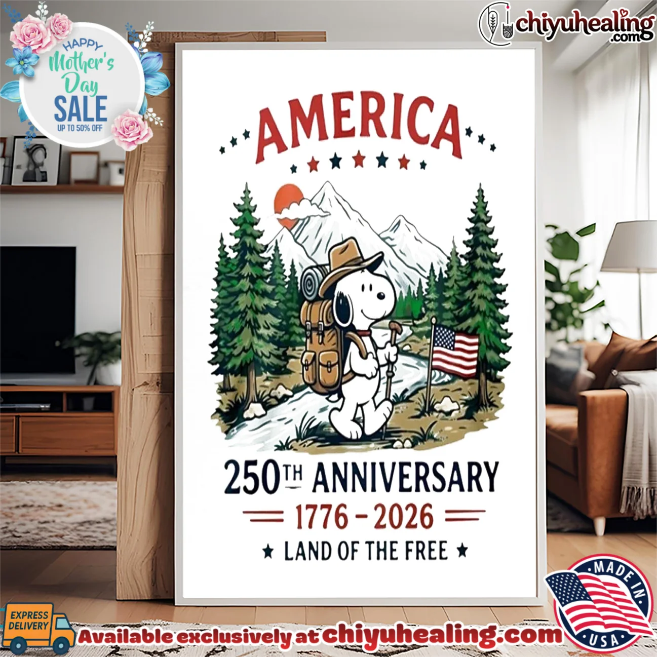 America 250Th Anniversary Snoopy Hiking Land Of The Free shirt & hoodie America 250Th Anniversary Snoopy Hiking Land Of The Free