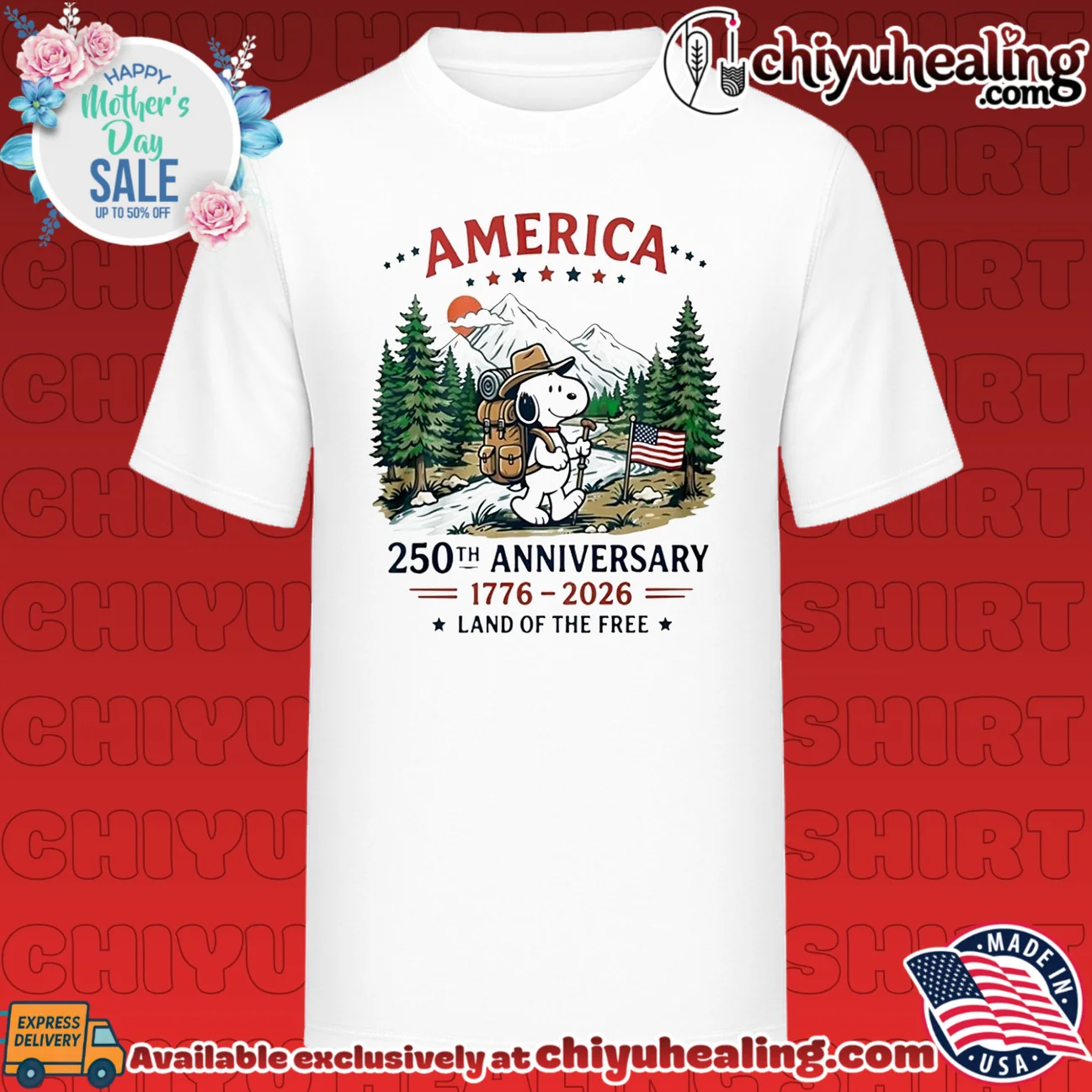 America 250Th Anniversary Snoopy Hiking Land Of The Free