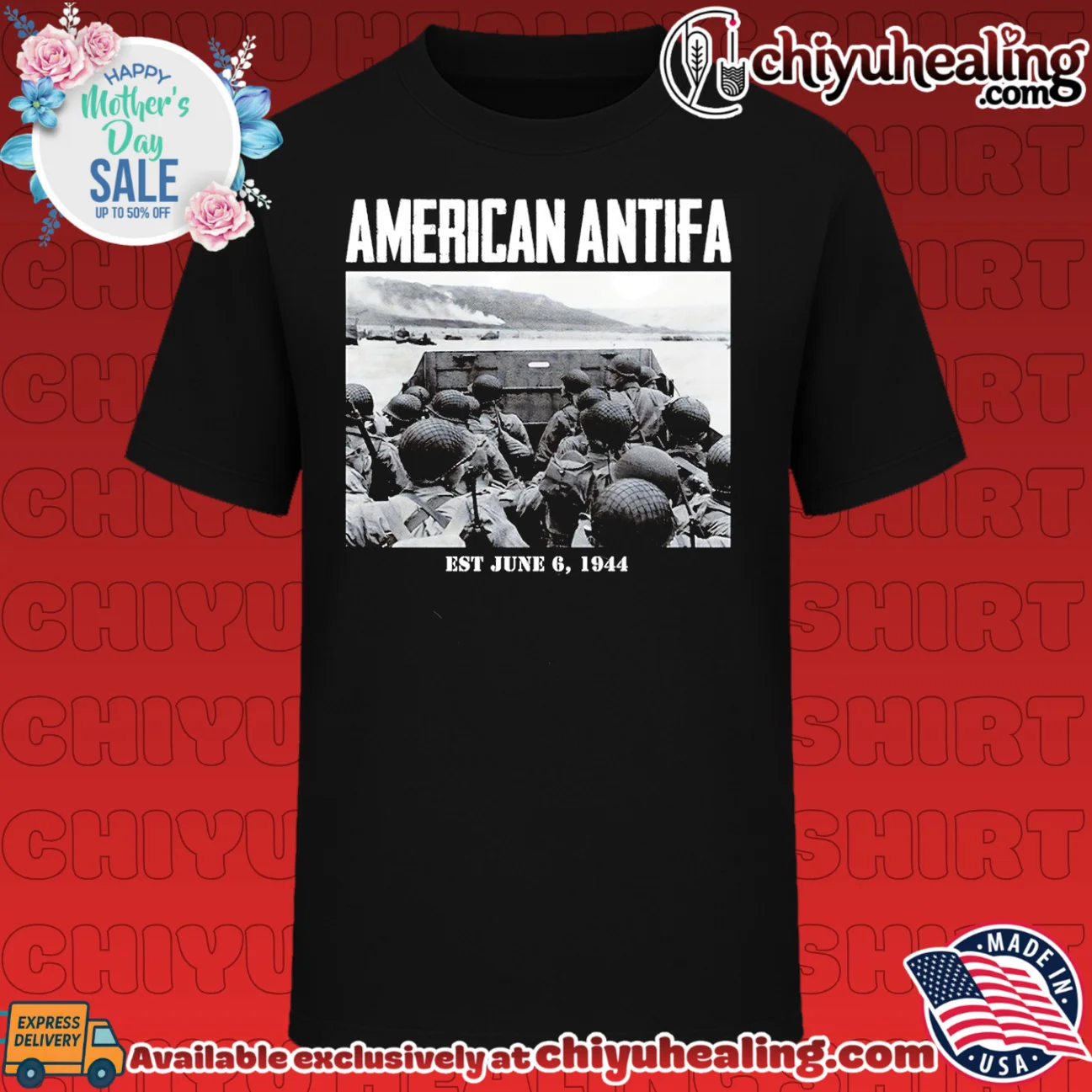 American Antifa Est June 6 1944 D-Day World War II