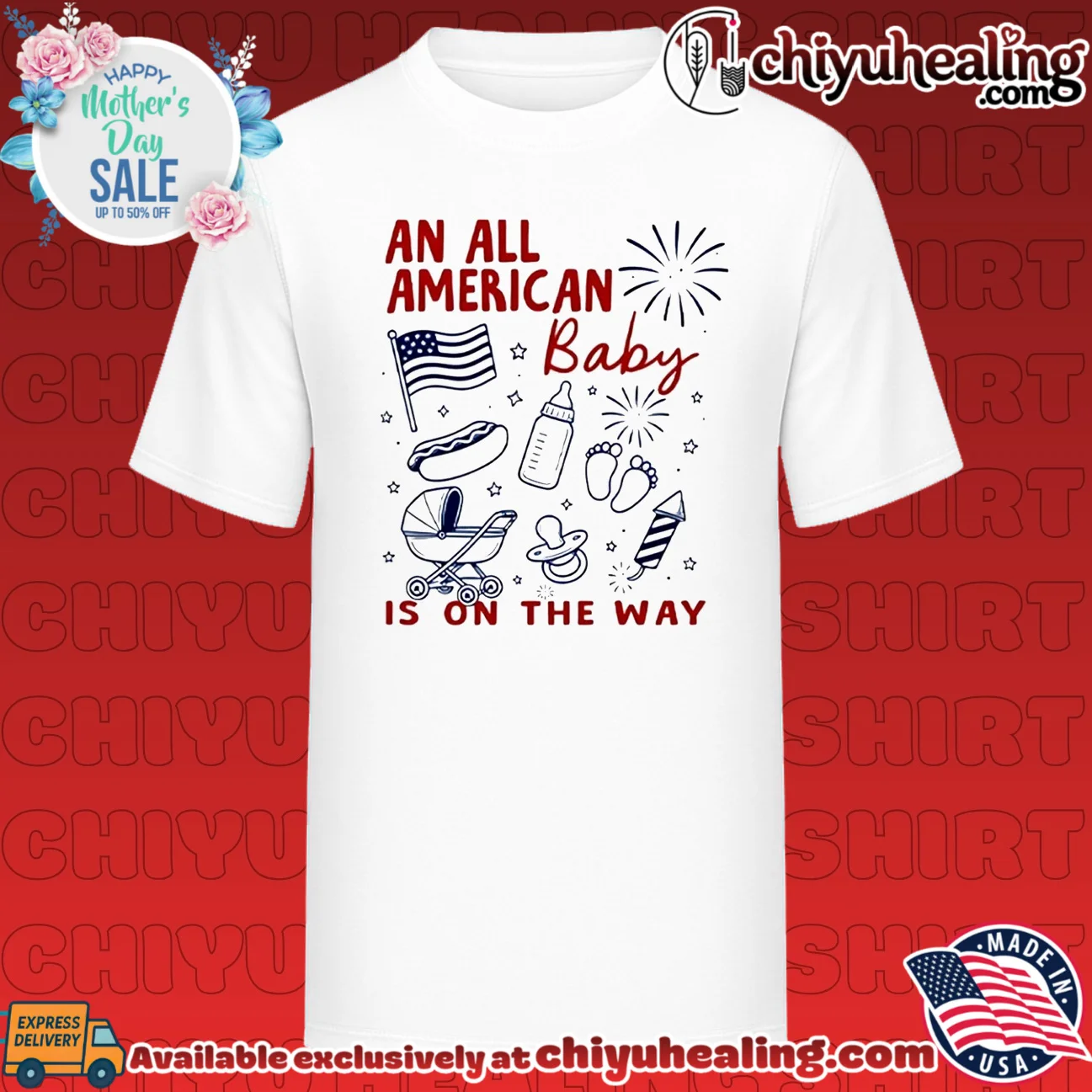An All American Is On The Way 4th Of July Couple