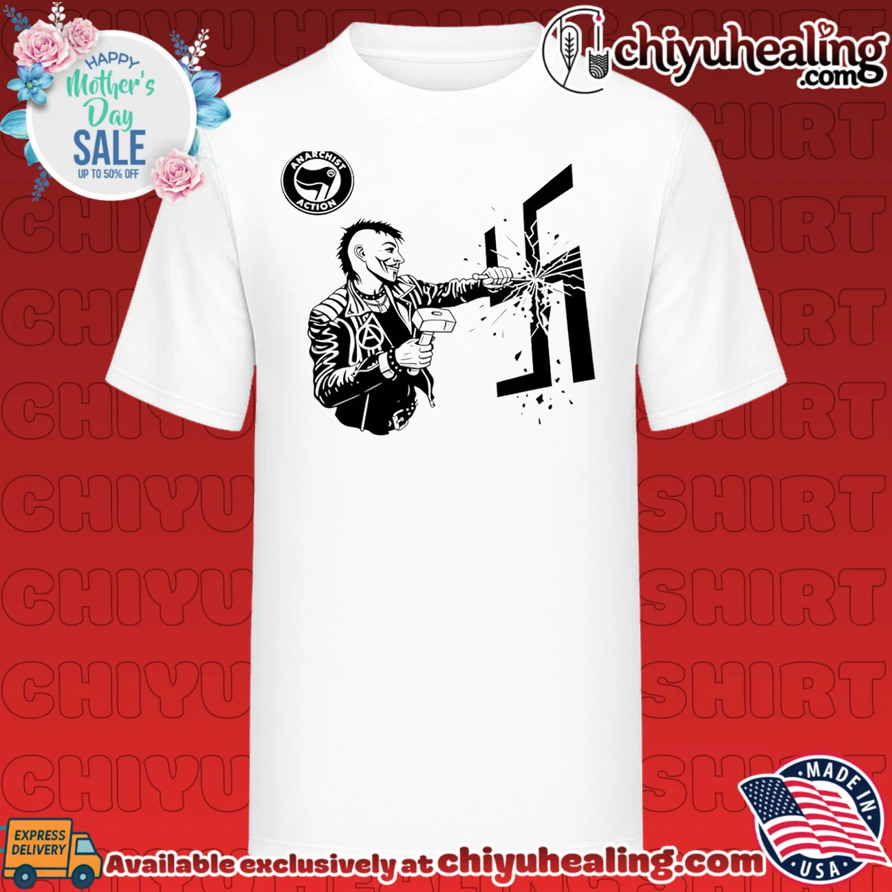 Anarchist Action Punk Smashing Swastika shirt & hoodie