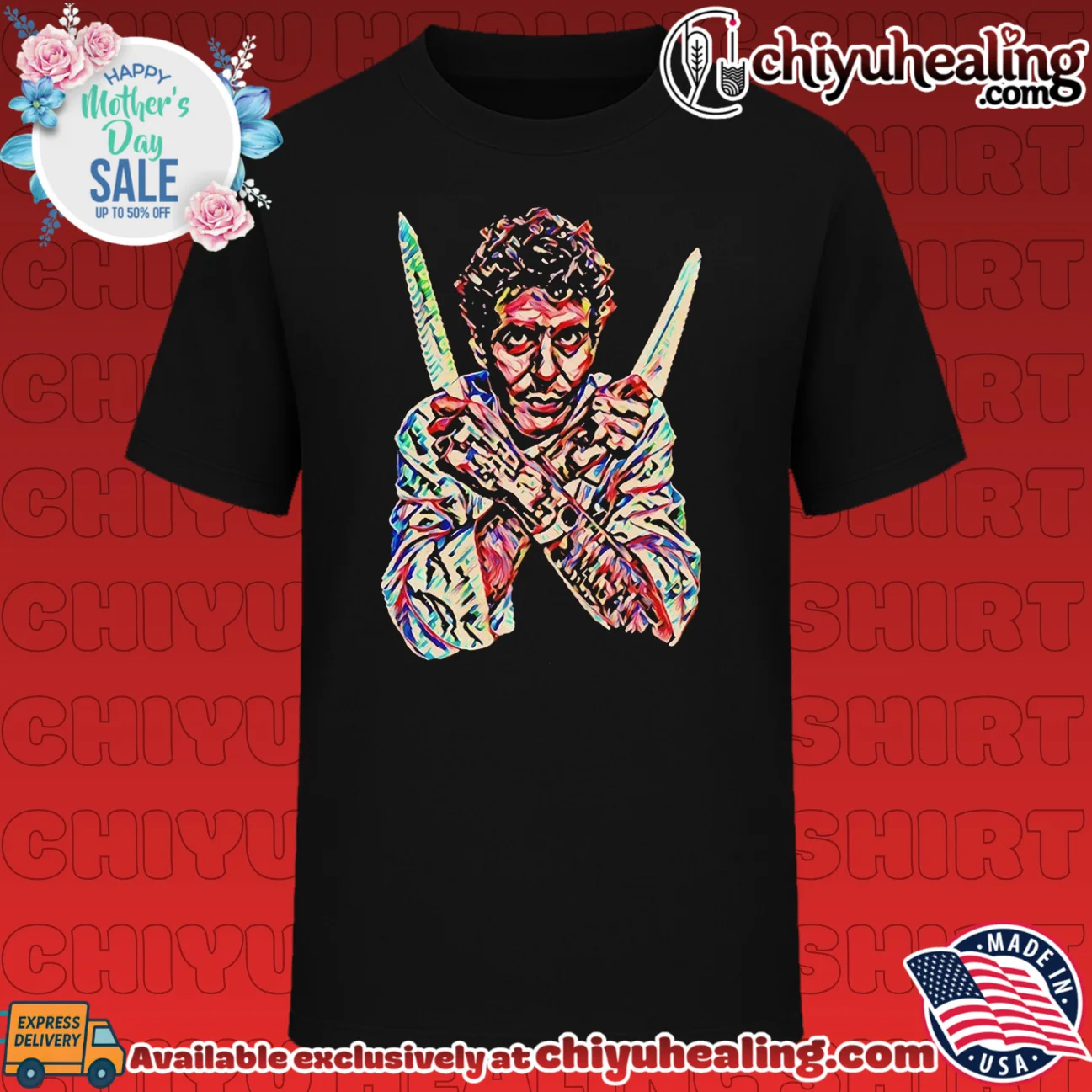 Anthony bourdain chef knives portrait culinary icon