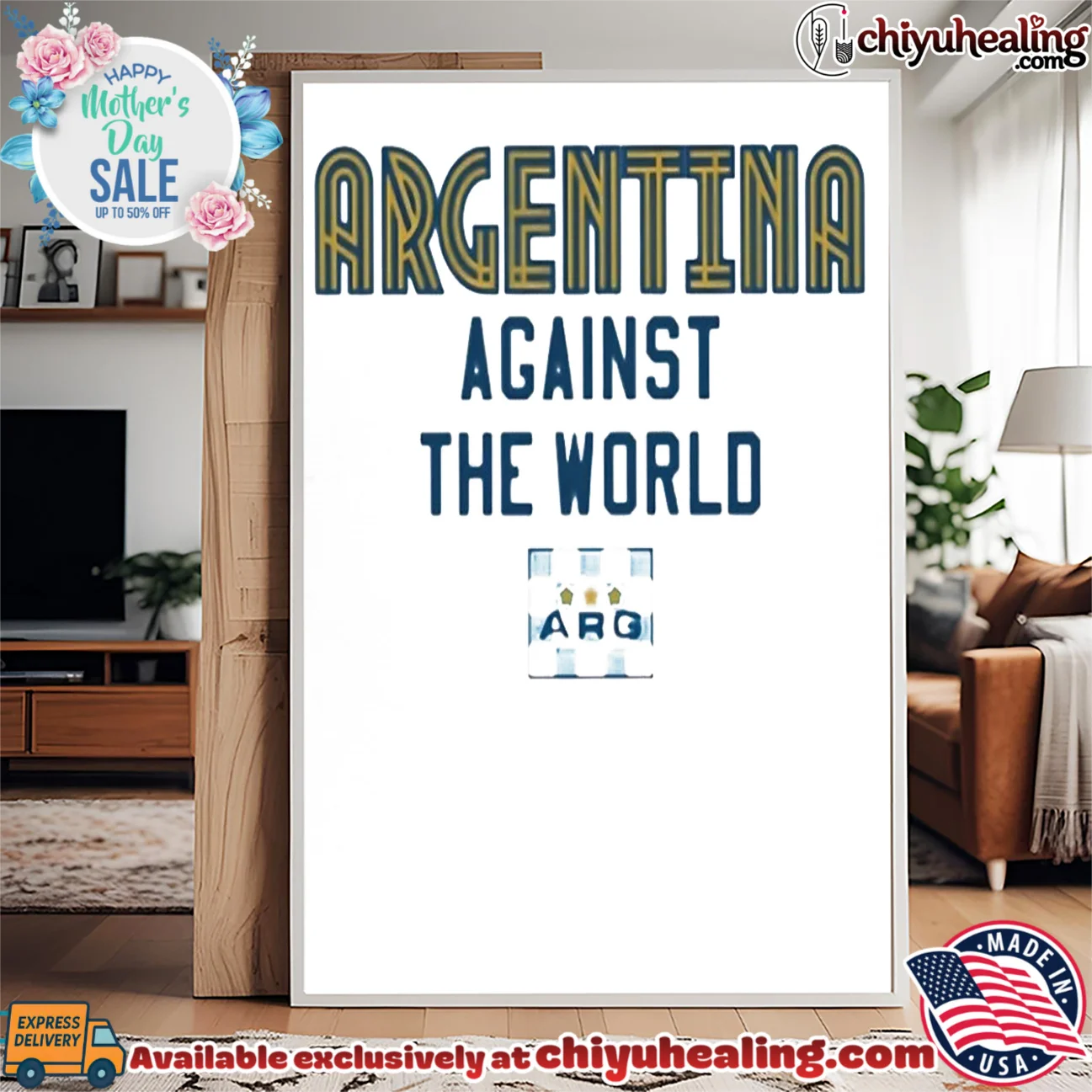 Argentina Against The World logo retro shirt & hoodie - Premium Streetwear Argentina Against The World logo