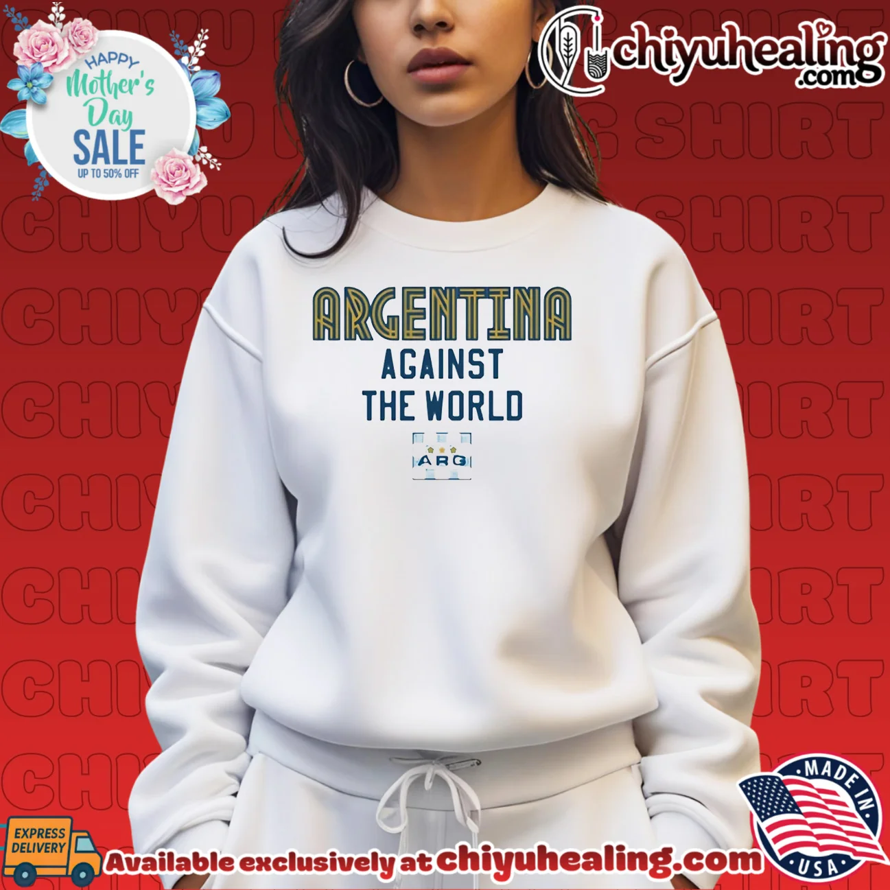 Argentina Against The World logo retro shirt & hoodie - Premium Streetwear Argentina Against The World logo