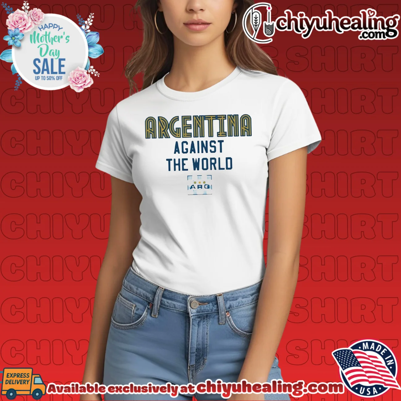 Argentina Against The World logo retro shirt & hoodie - Premium Streetwear Argentina Against The World logo