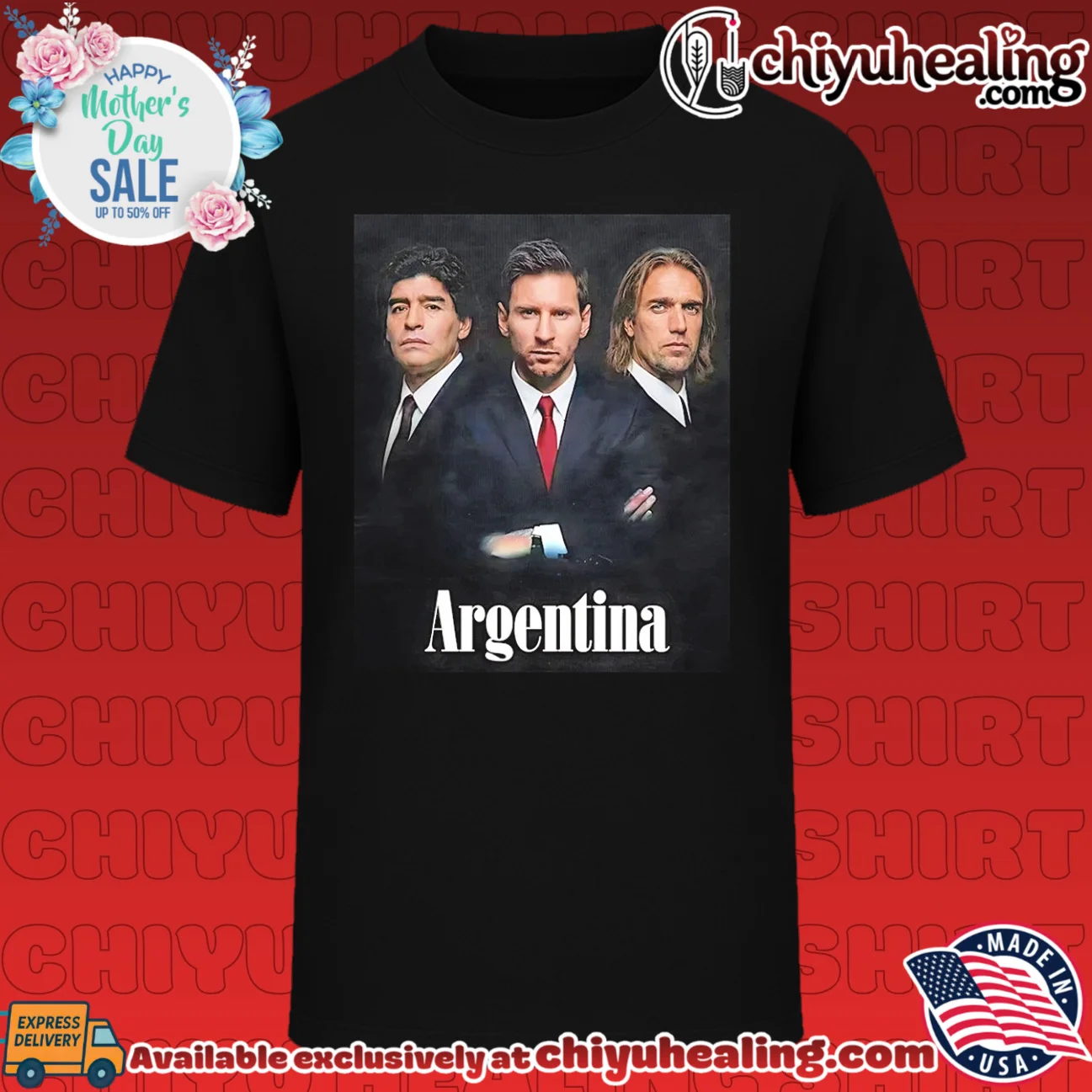 Argentina big three Diego Maradona Lionel Messi Mario Kempes shirt & hoodie