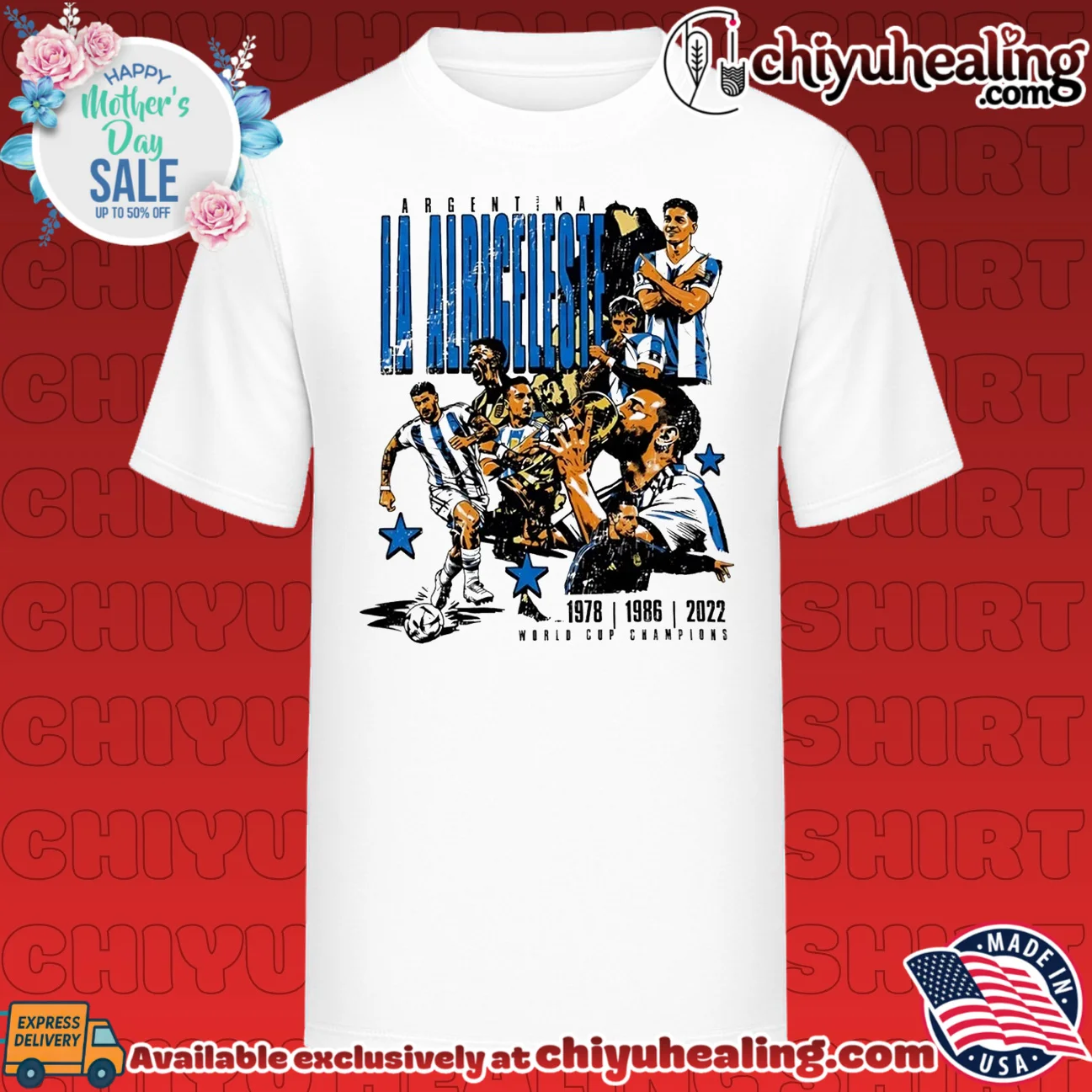 Argentina World Cup Champions 1978 1986 2022 vintage