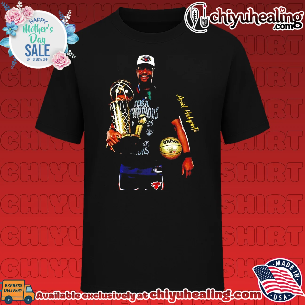 Ariel hukporti New York Knicks 2026 NBA Champions holding trophy signature