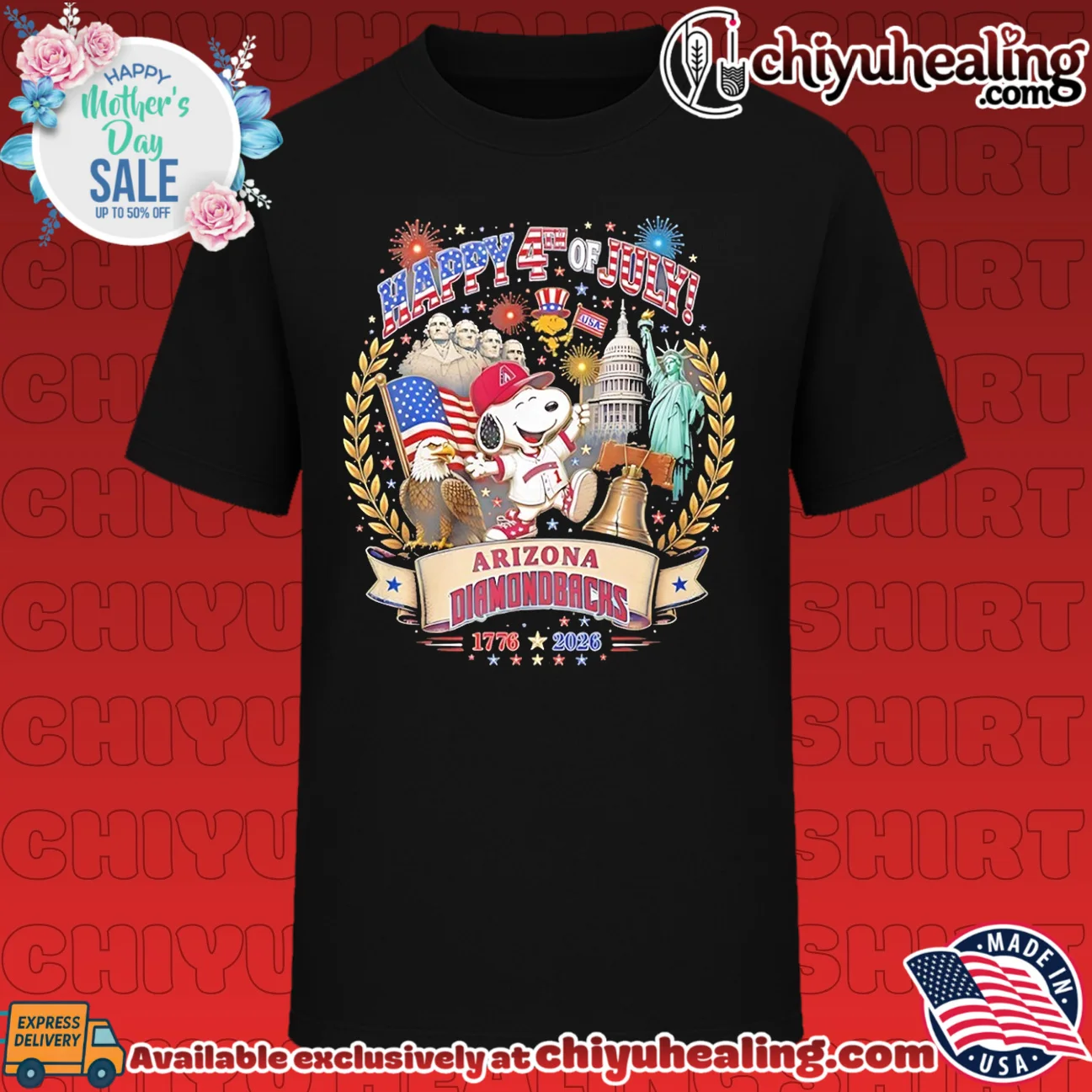 Arizona Diamondbacks happy 4th of July 250th Anniversary 1776-2026 Snoopy shirt & hoodie