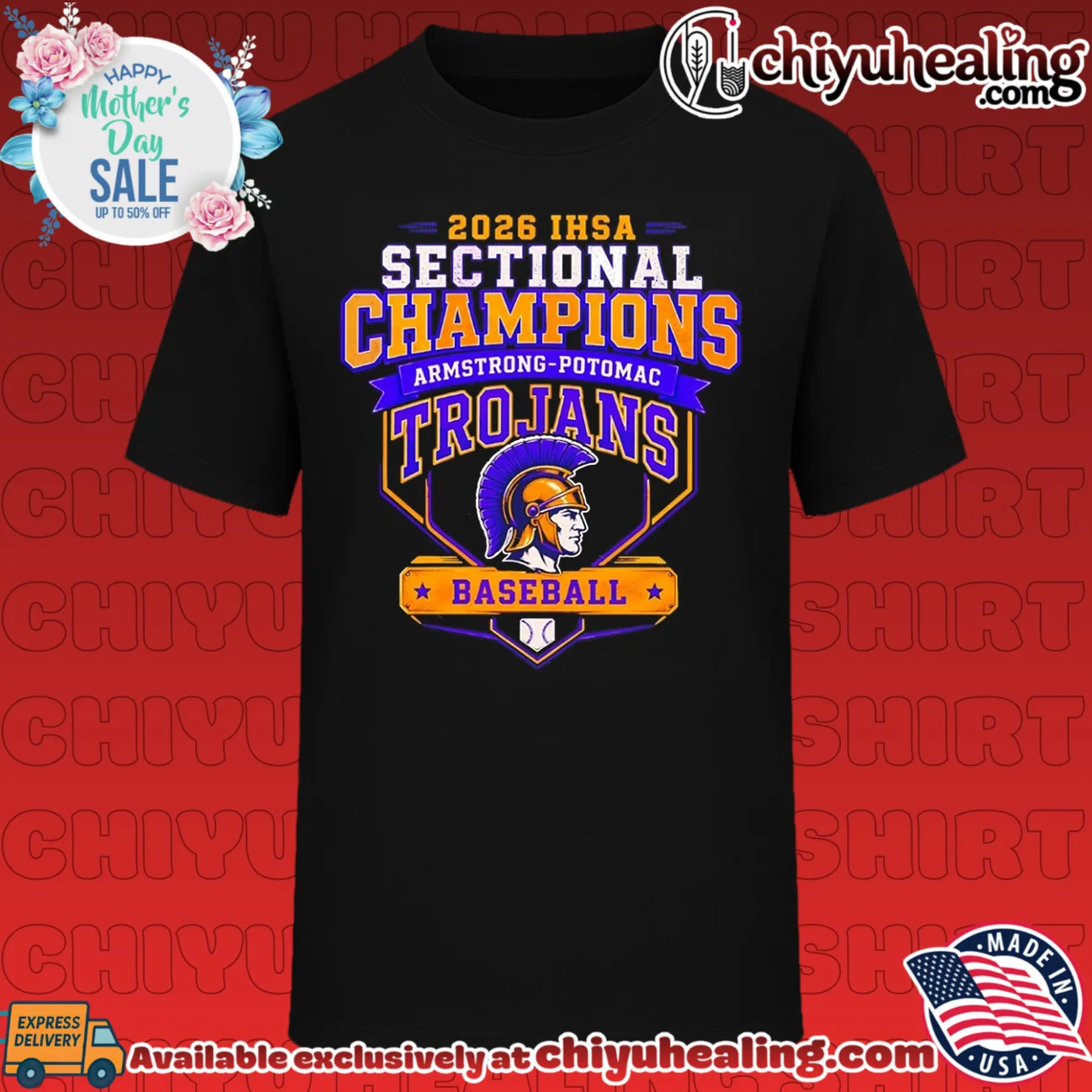 Armstrong-Potomac Trojans baseball 2026 Sectional Champions logo