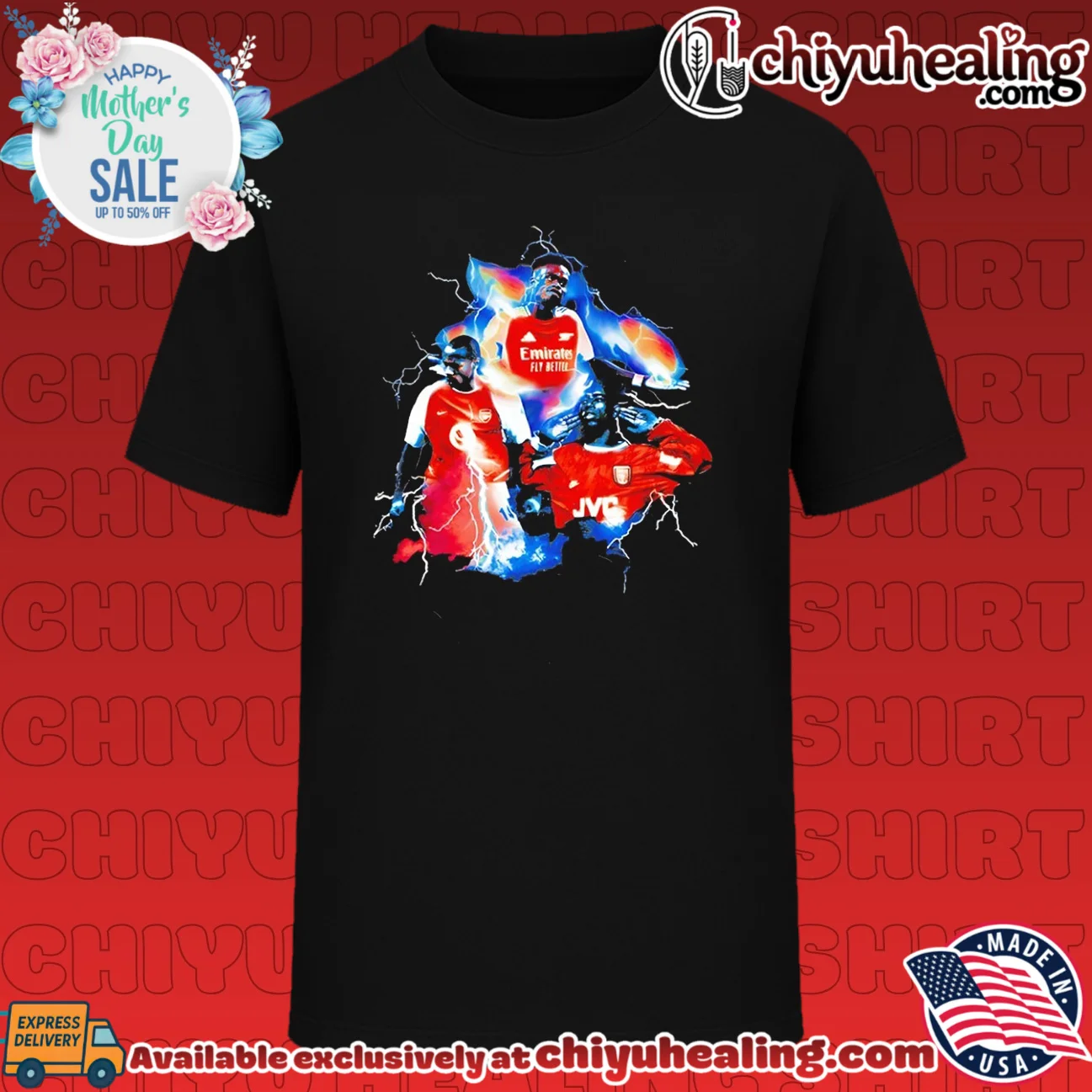 Arsenal Bukayo Saka and Thierry Henry graphic shirt