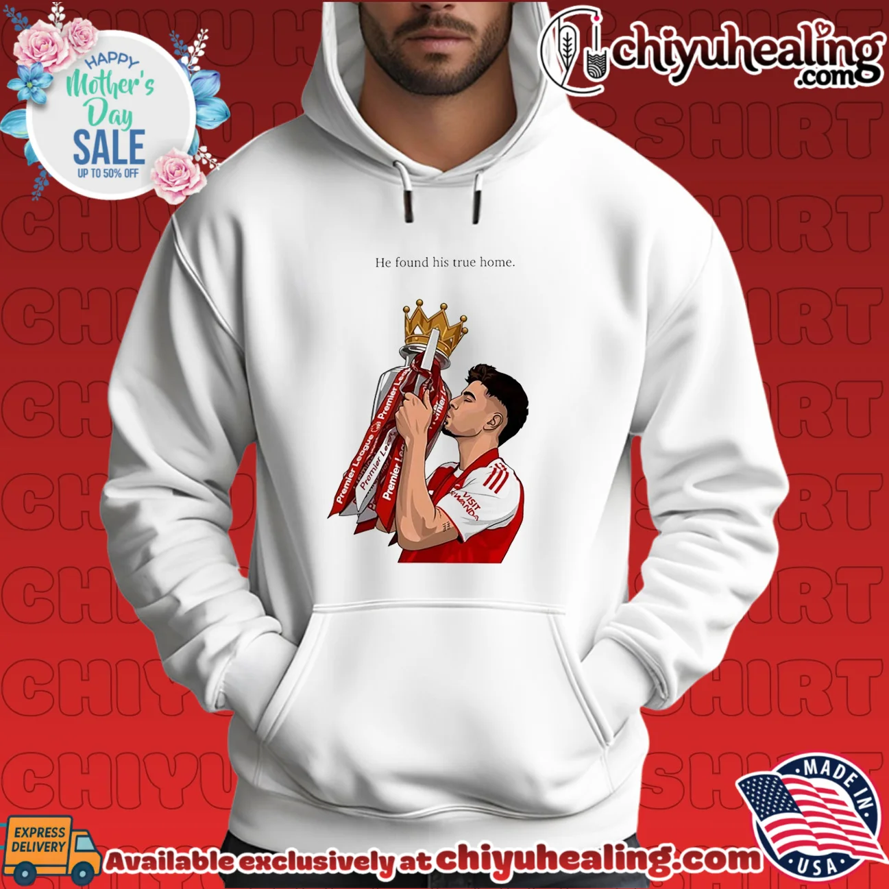 Arsenal FC Kai Havertz he found his true home trophy illustrated vintage shirt & hoodie - The Fan Collection Arsenal FC Kai Havertz he found his true home trophy illustrated vintage shirt & hoodie - The Fan Collection