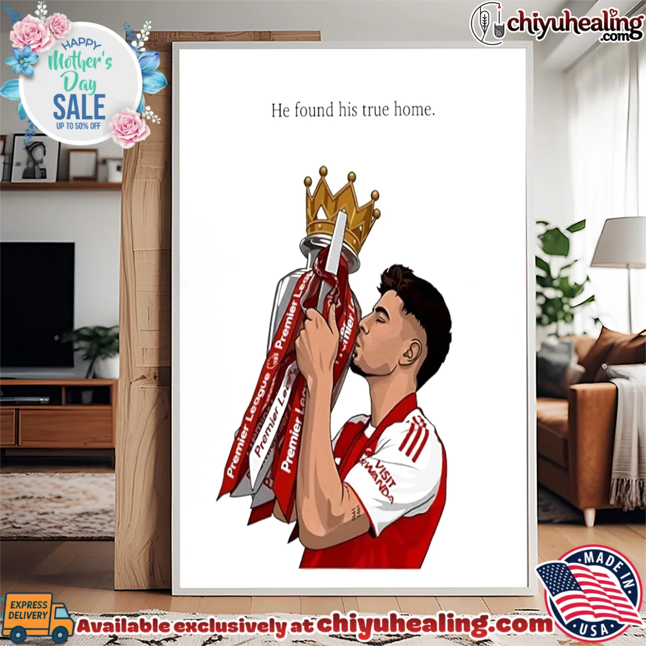 Arsenal FC Kai Havertz he found his true home trophy illustrated vintage shirt & hoodie - The Fan Collection Arsenal FC Kai Havertz he found his true home trophy illustrated