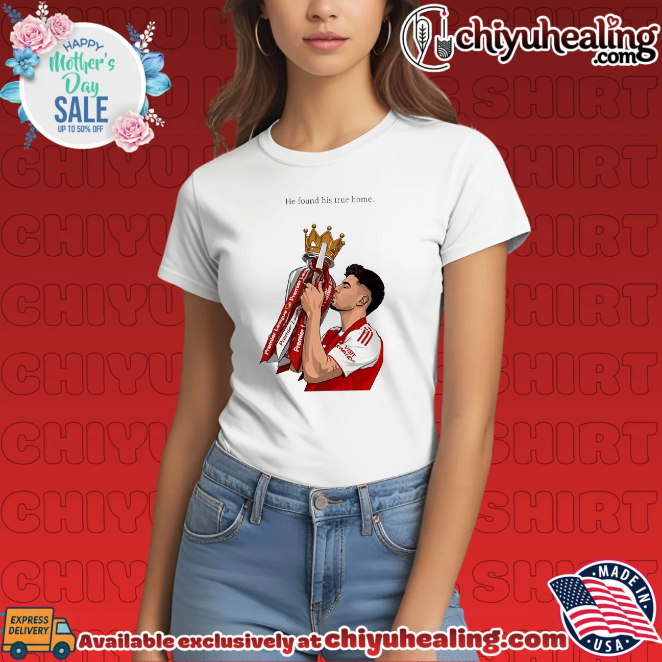 Arsenal FC Kai Havertz he found his true home trophy illustrated vintage shirt & hoodie - The Fan Collection Arsenal FC Kai Havertz he found his true home trophy illustrated
