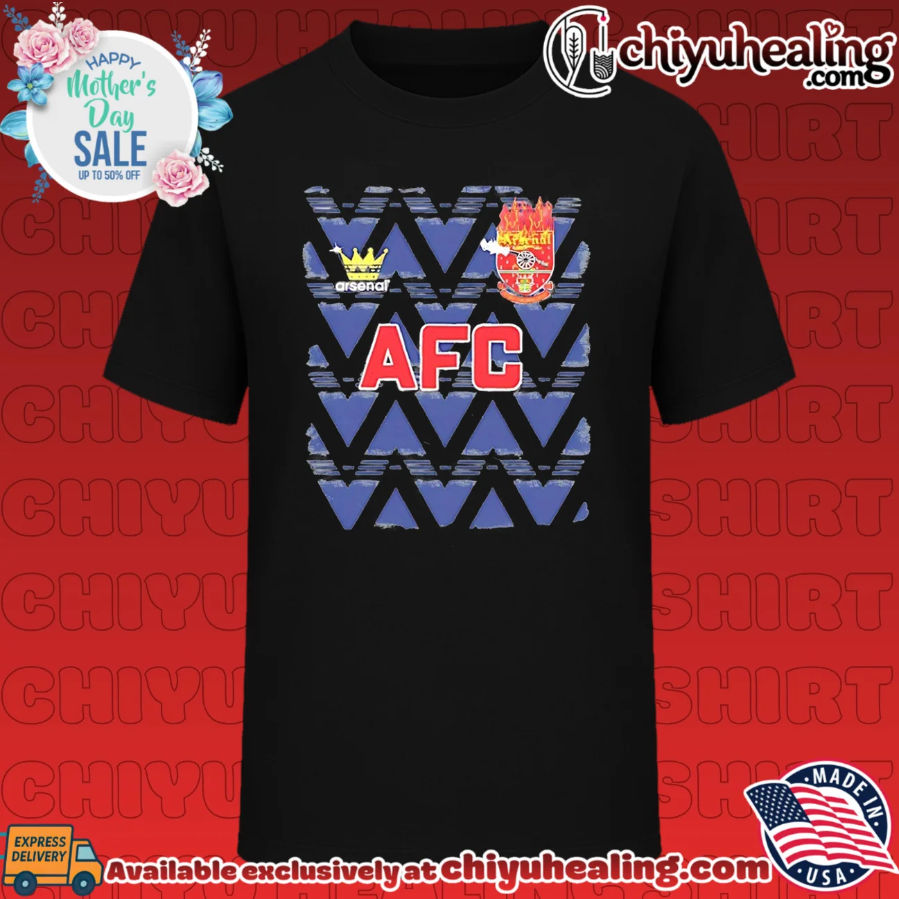 Arsenal FC logo and distressed AFC logo shirt