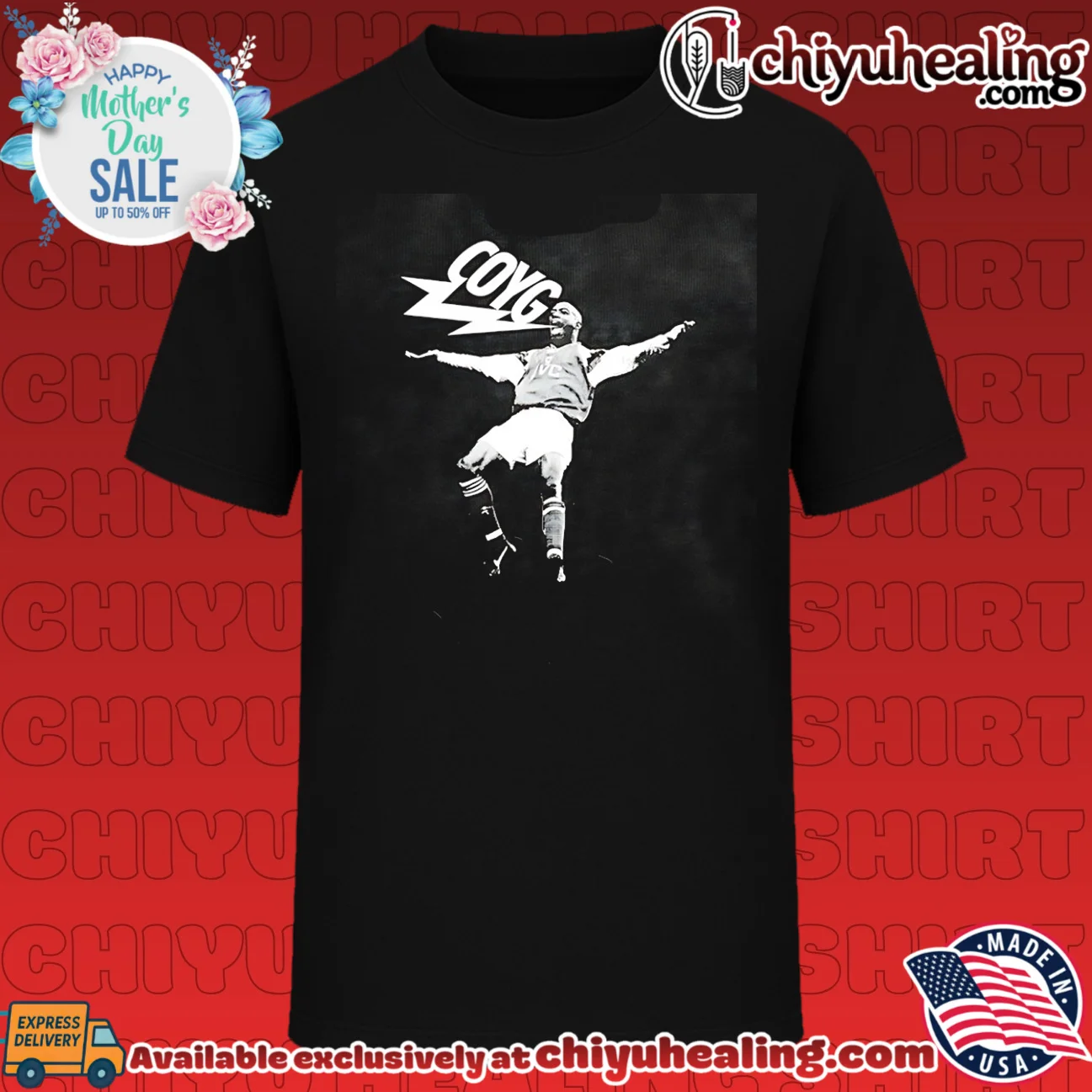 Arsenal Ian Wright posing graphic shirt