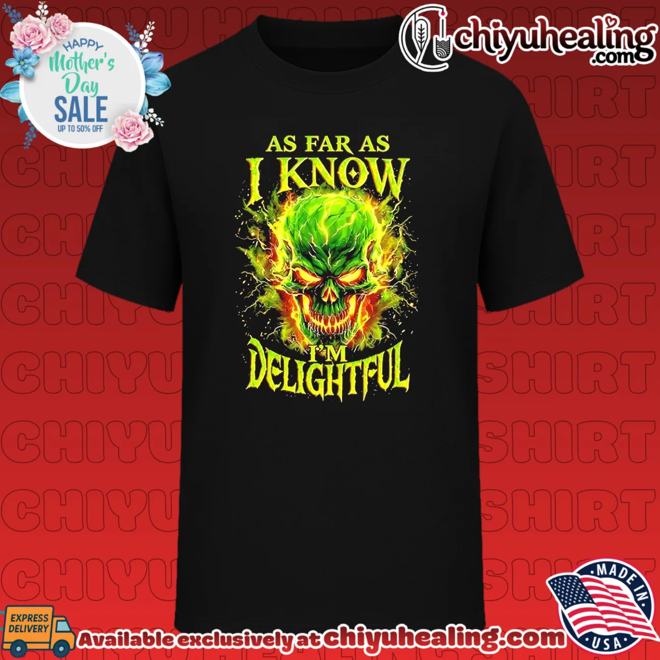 As far as I know I'm delightful skull illustration shirt