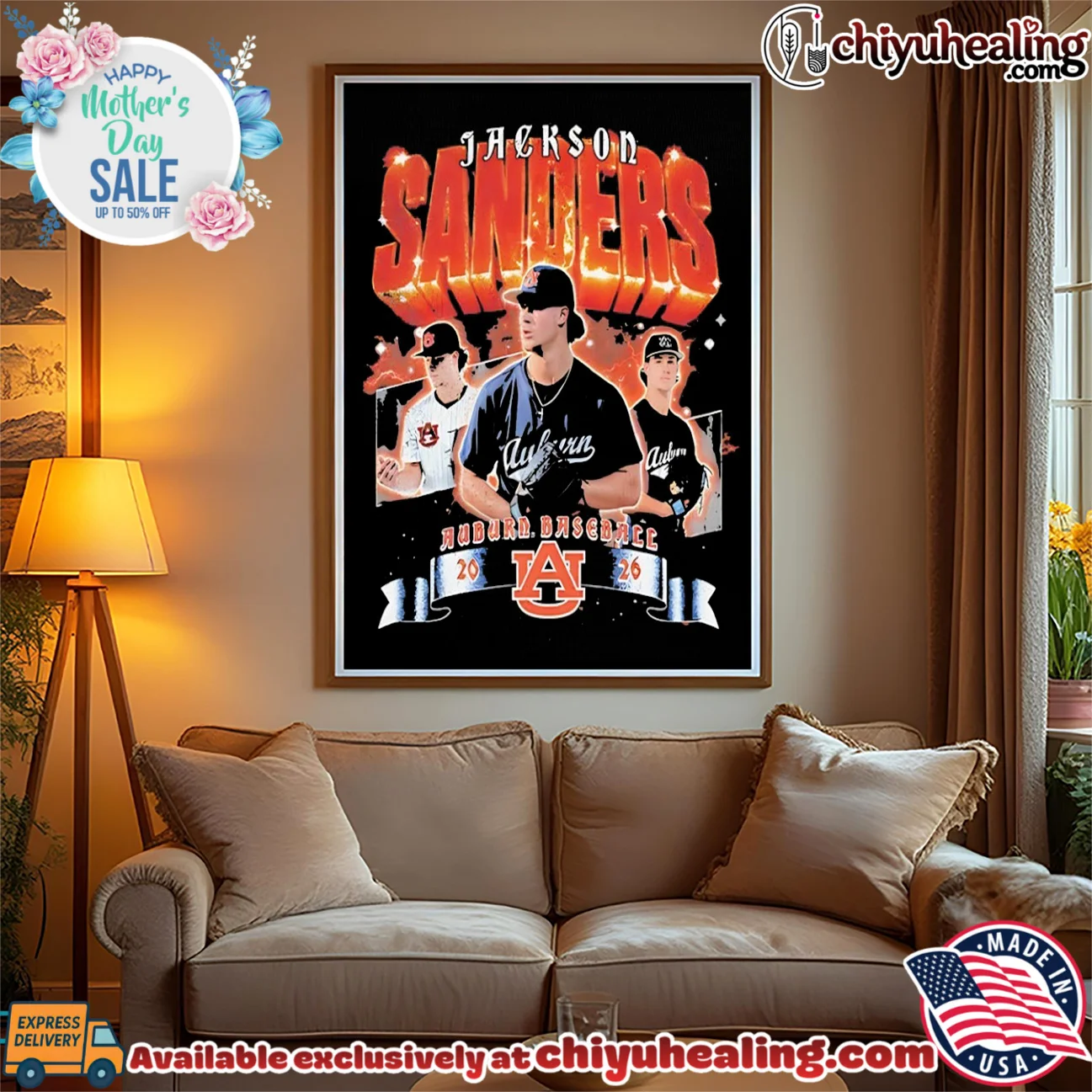 Auburn baseball Jackson Sanders portrait vintage prime shirt & hoodie | Modern Street Style Auburn baseball Jackson Sanders portrait vintage