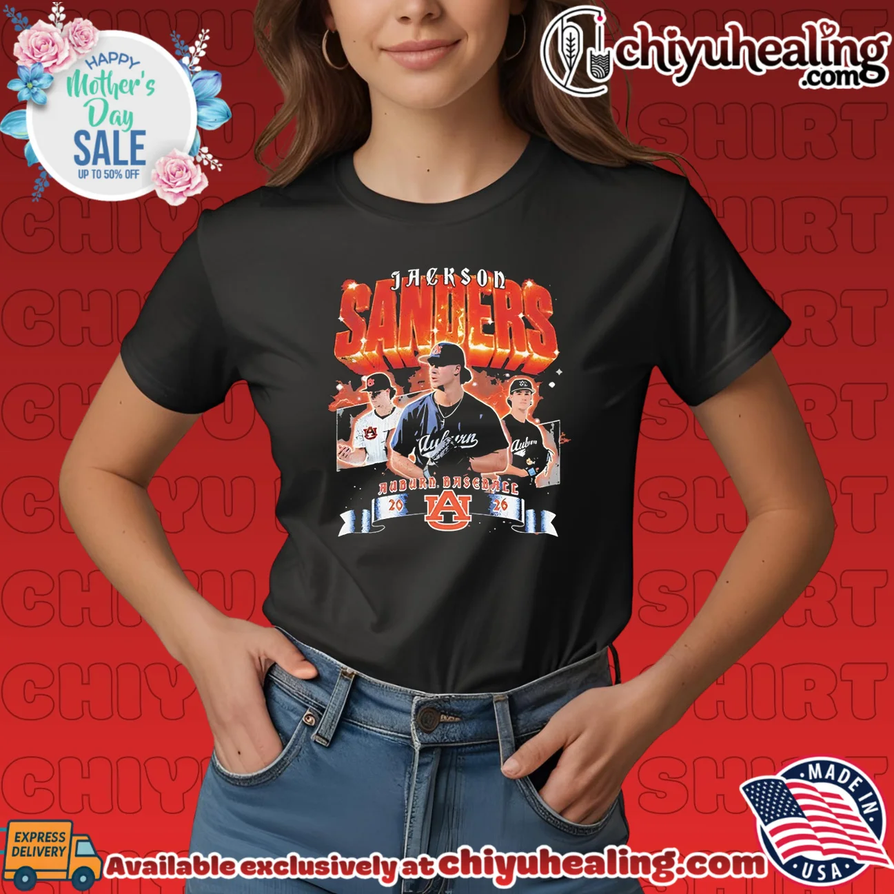 Auburn baseball Jackson Sanders portrait vintage prime shirt & hoodie | Modern Street Style Auburn baseball Jackson Sanders portrait vintage