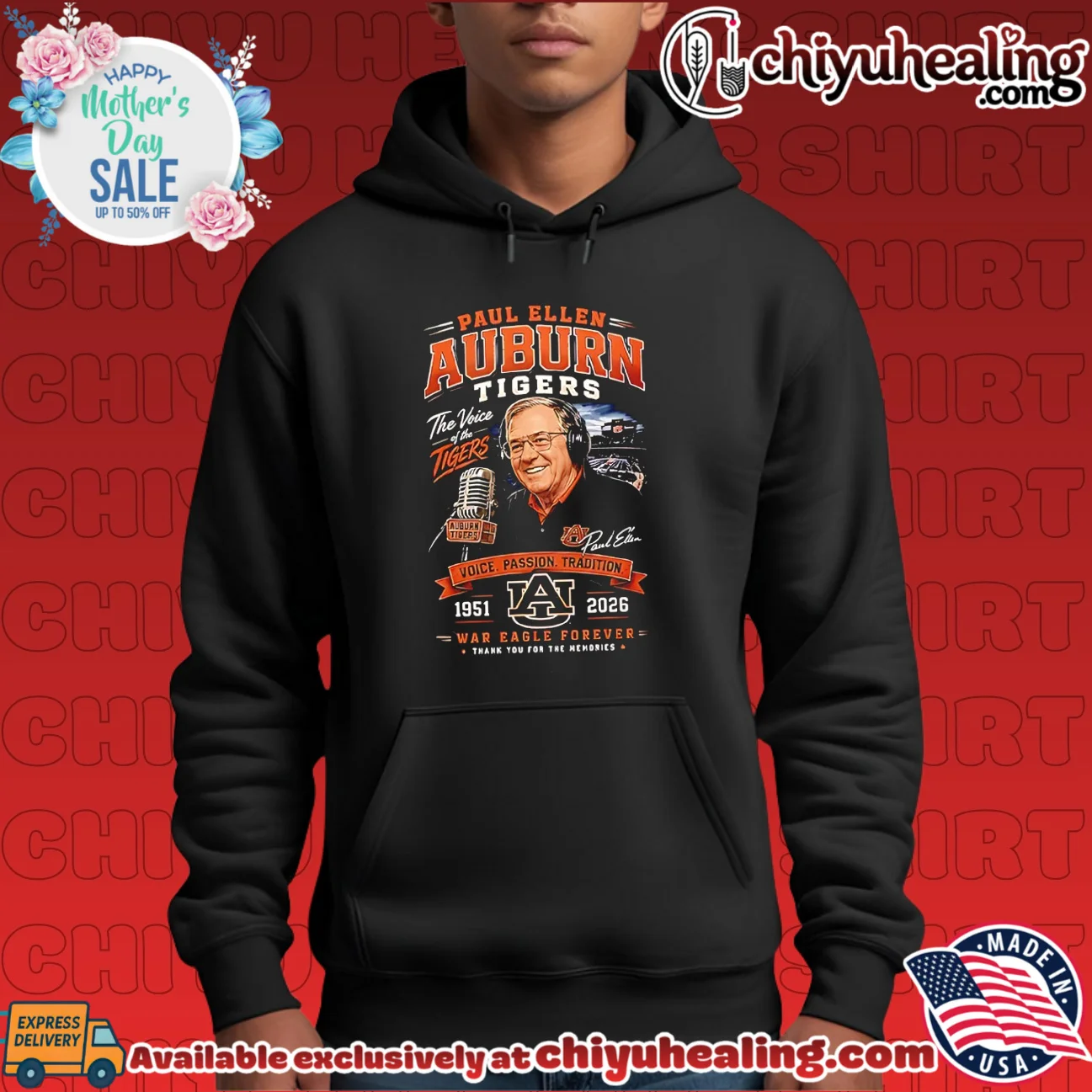 Auburn Tigers broadcaster Paul Ellen 1951-2026 voice of Auburn shirt authentic shirt & hoodie - Ultimate Gift Edition Auburn Tigers broadcaster Paul Ellen 1951-2026 voice of Auburn shirt authentic shirt & hoodie - Ultimate Gift Edition