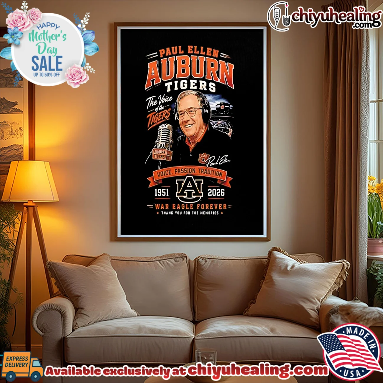 Auburn Tigers broadcaster Paul Ellen 1951-2026 voice of Auburn shirt authentic shirt & hoodie - Ultimate Gift Edition Auburn Tigers broadcaster Paul Ellen 1951-2026 voice of Auburn shirt