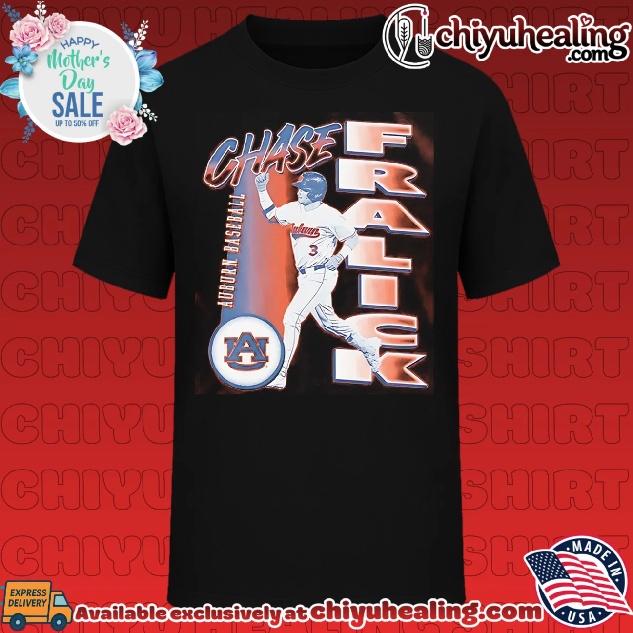 Auburn Tigers Chase Fralick running pose vintage