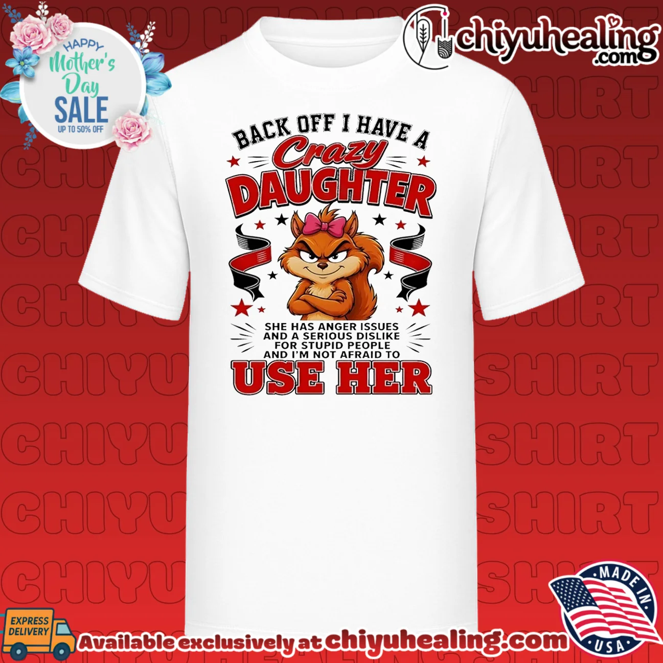 Back off I have a crazy daughter she has anger issues and a serious dislike cartoon squirrel shirt & hoodie