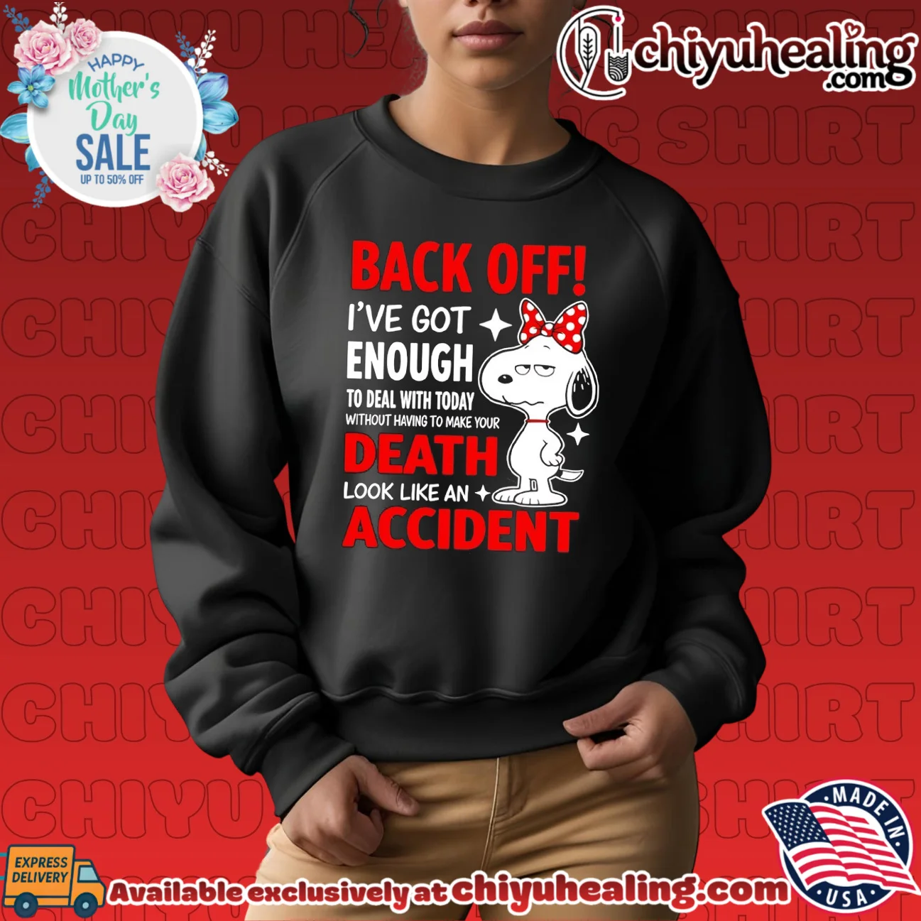 Back off I've got enough to deal with today without having to make your death look like a accident Snoopy shirt & hoodie Back off I've got enough to deal with today without having to make your death look like a accident Snoopy shirt & hoodie