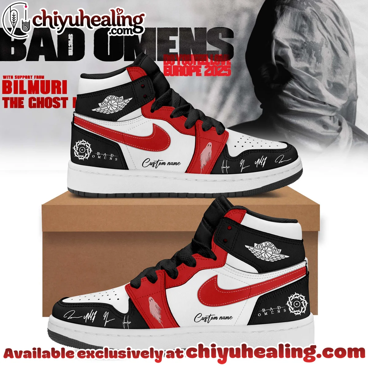 Bad Omens Do You Feel Love Tour Custom Air Force 1 & Jordan 1 Shoes (Design 17)