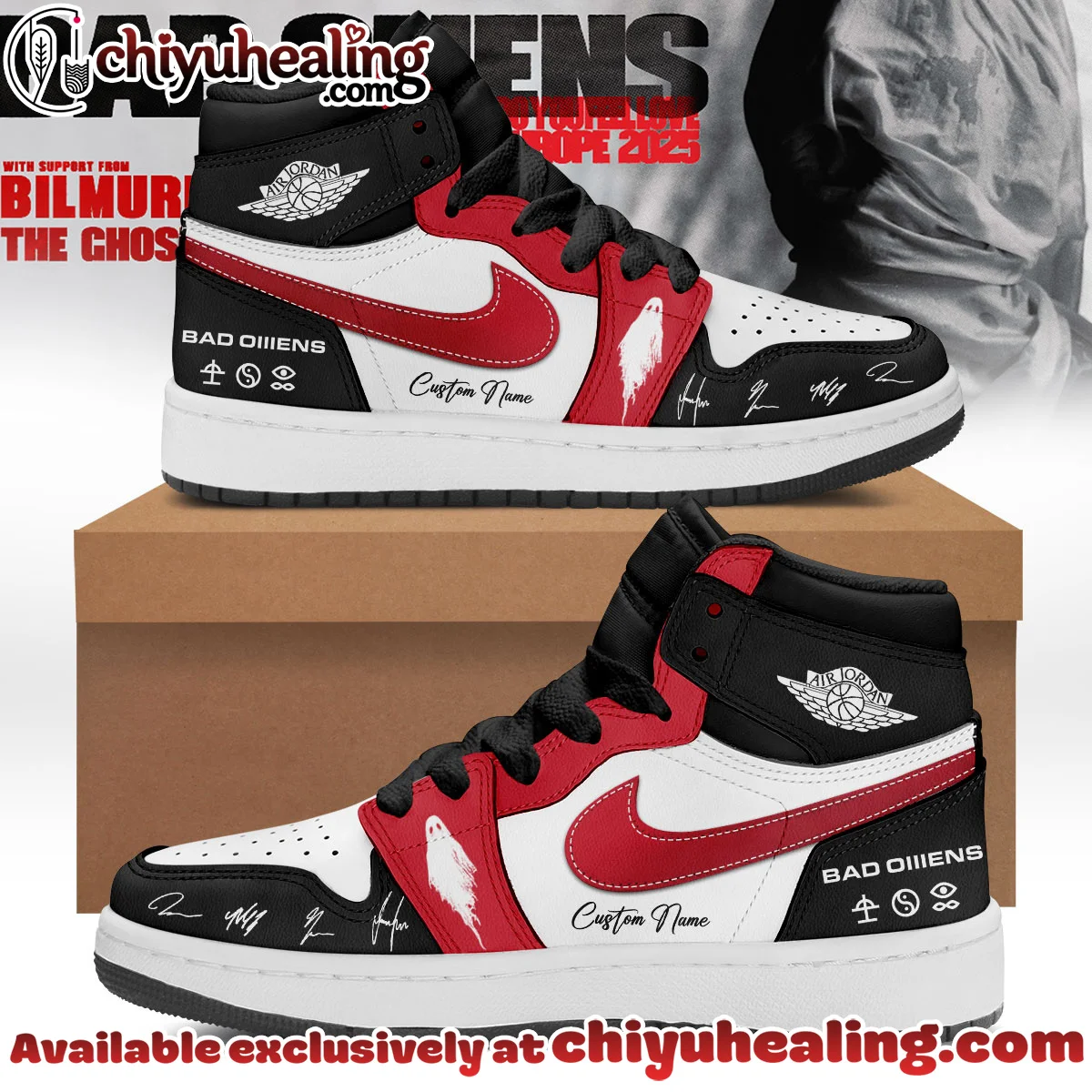 Bad Omens Do You Feel Love Tour Custom Air Force 1 & Jordan 1 Shoes (Design 25)