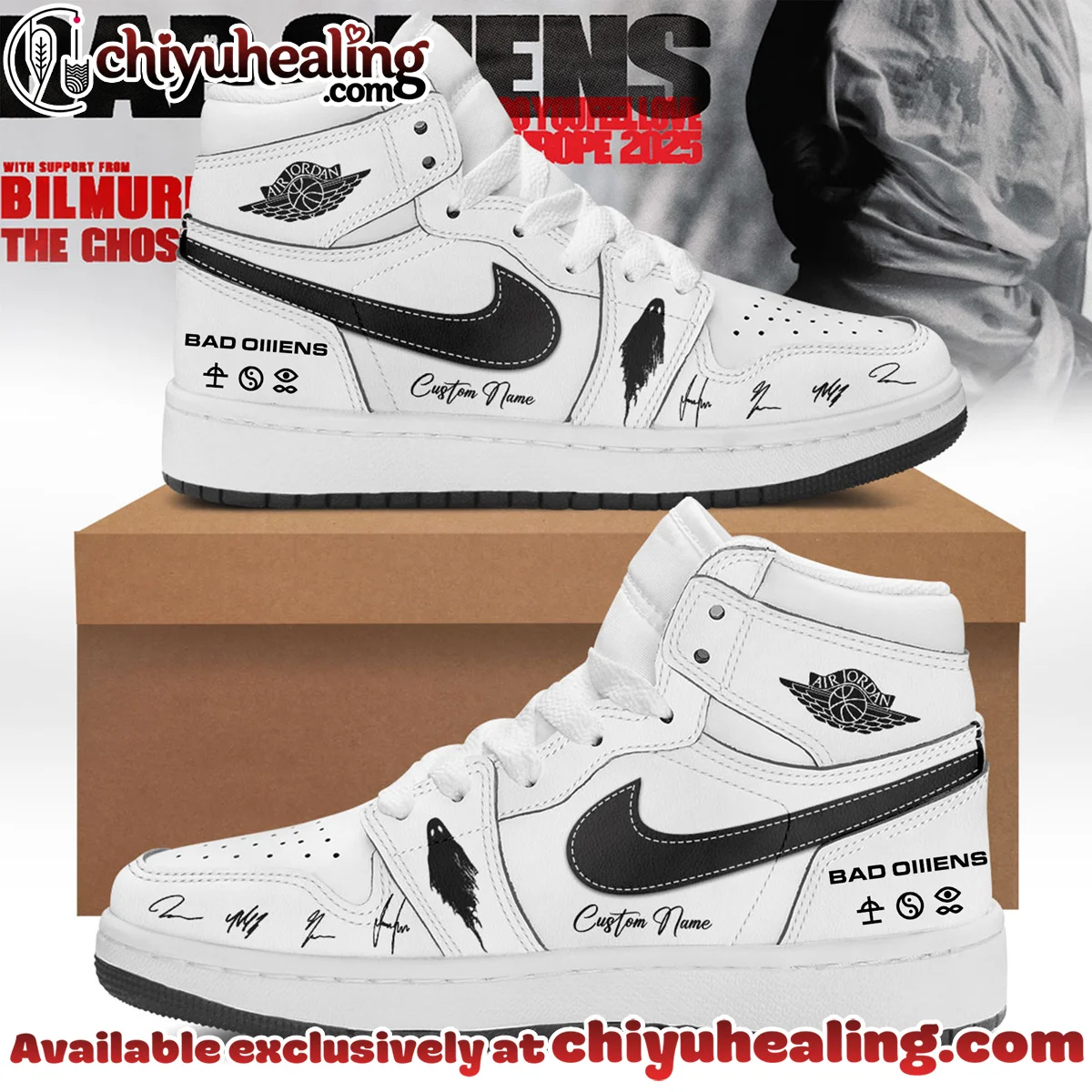 Bad Omens Do You Feel Love Tour Custom Air Force 1 & Jordan 1 Shoes (Design 28)